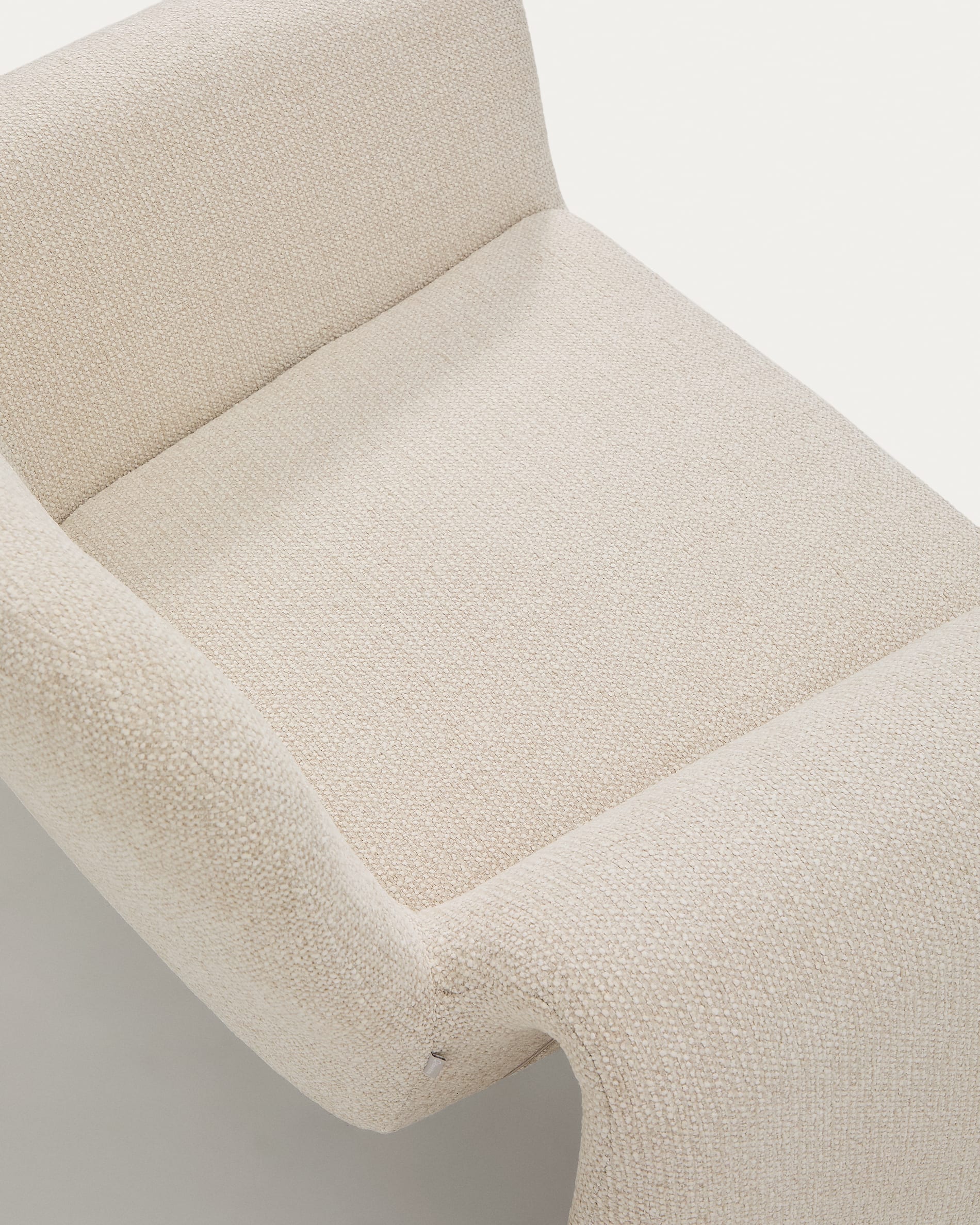 Melvia beige chenille armchair