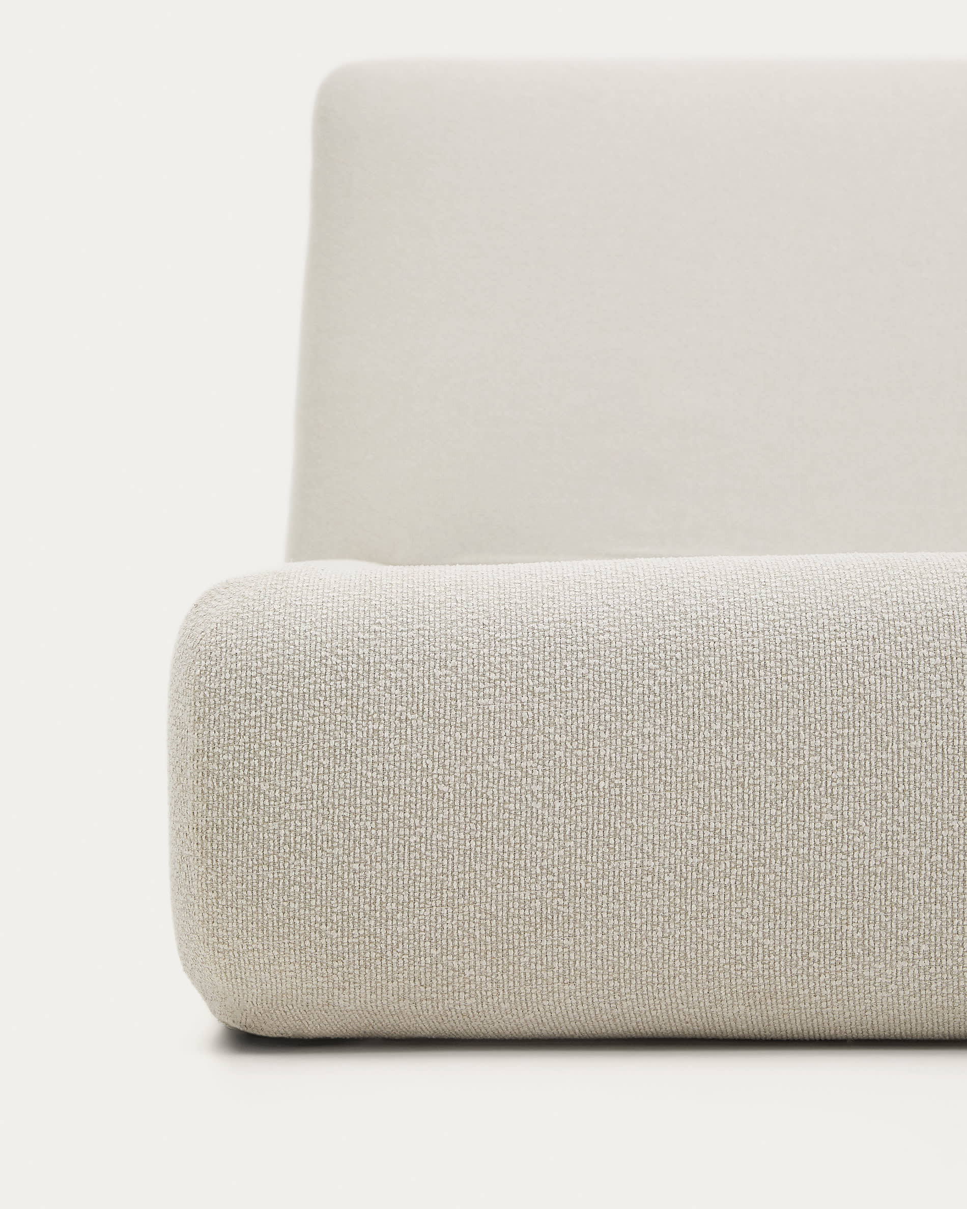 Martina bed with removable cover in ecru chenille for mattress 160 x 200cm