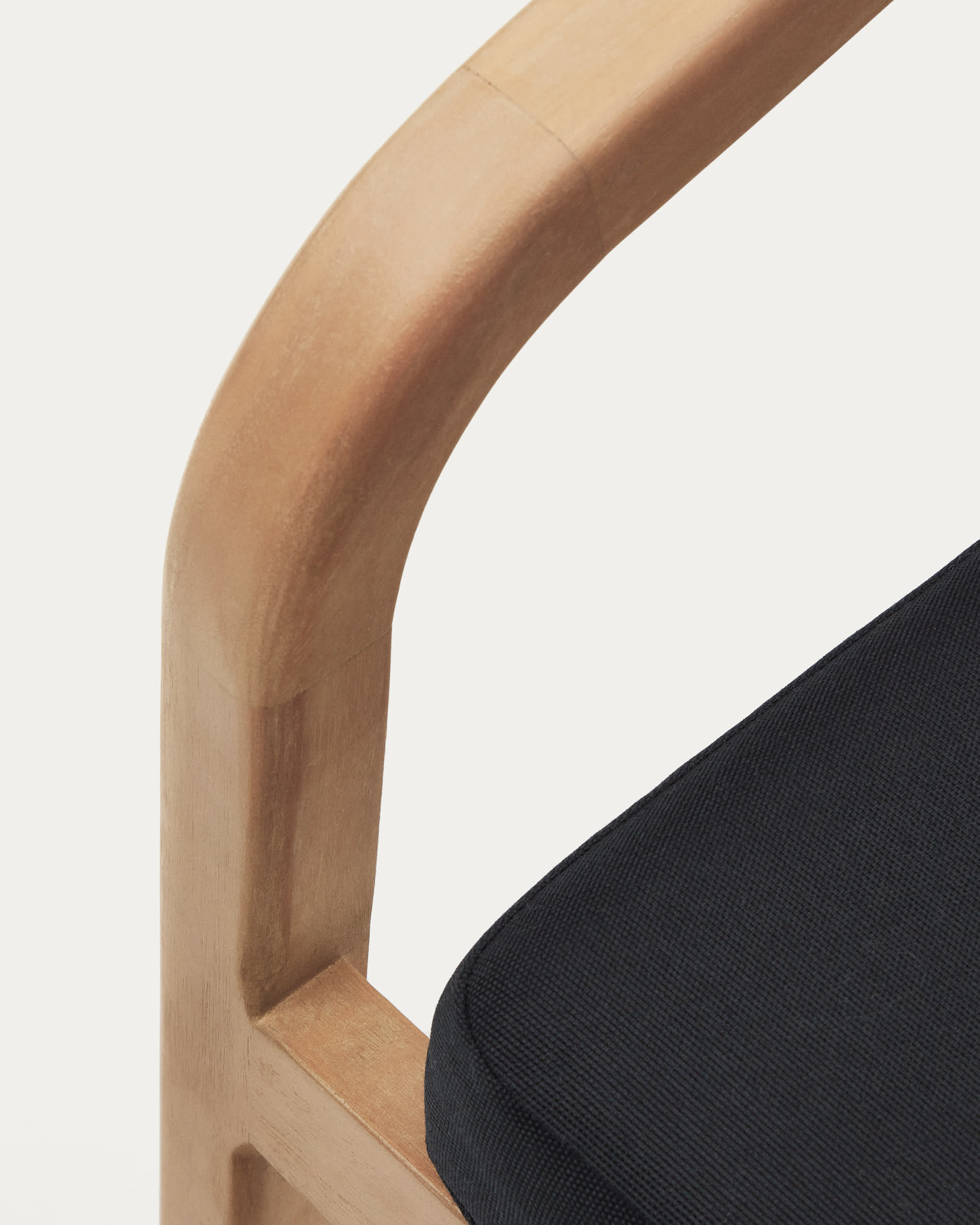 Malaret stackable chair in FSC 100% solid eucalyptus wood and black cord