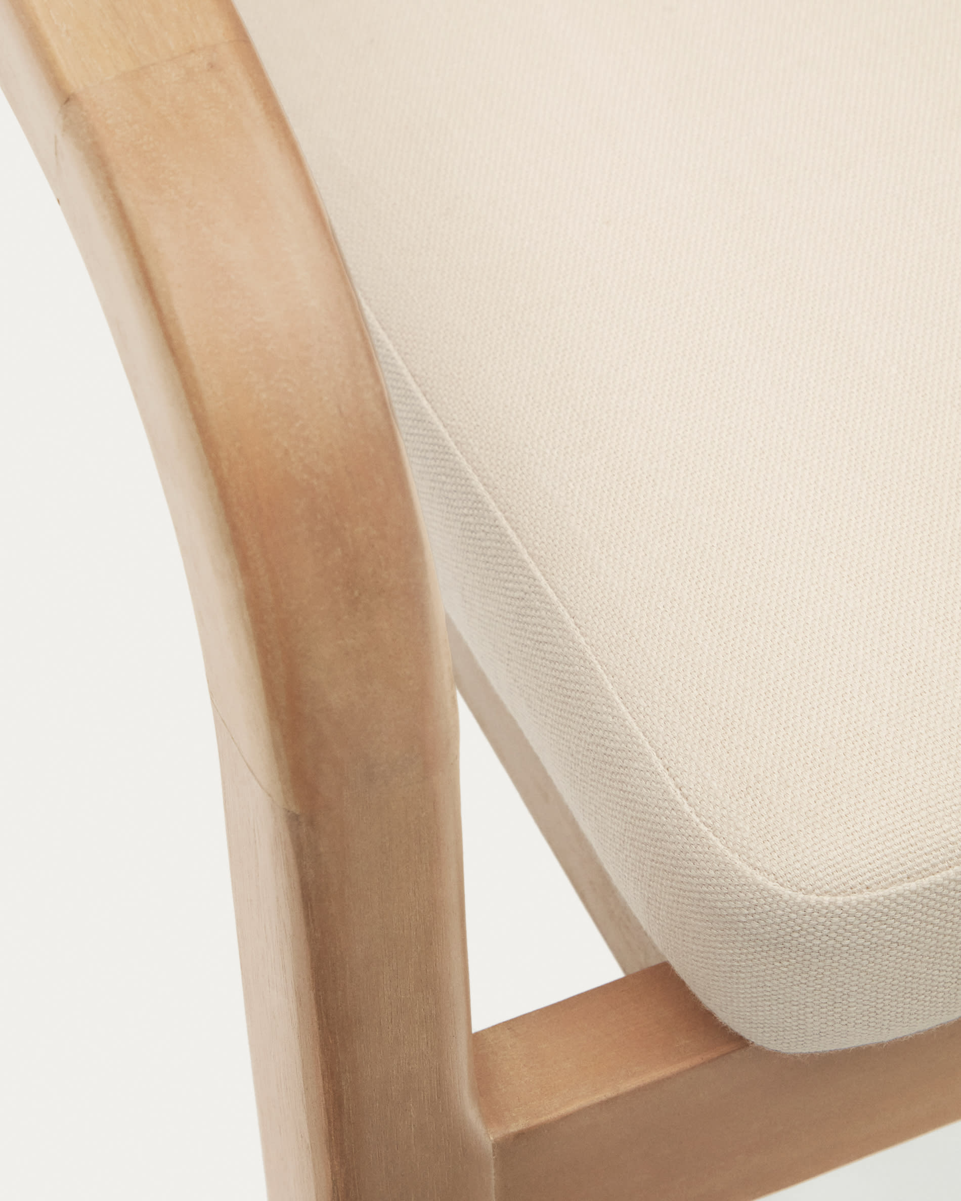 Malaret stackable chair in FSC 100% solid eucalyptus wood and beige cord