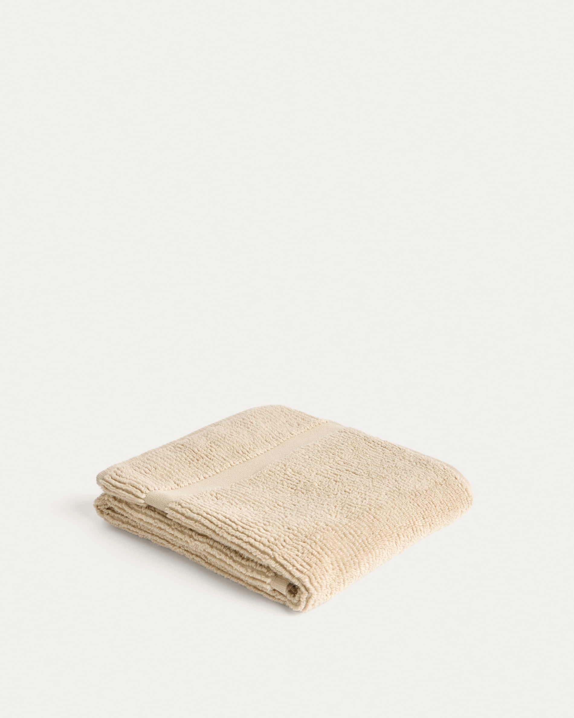 Olvira 100% cotton beige jacquard hand towel 50 x 90cm