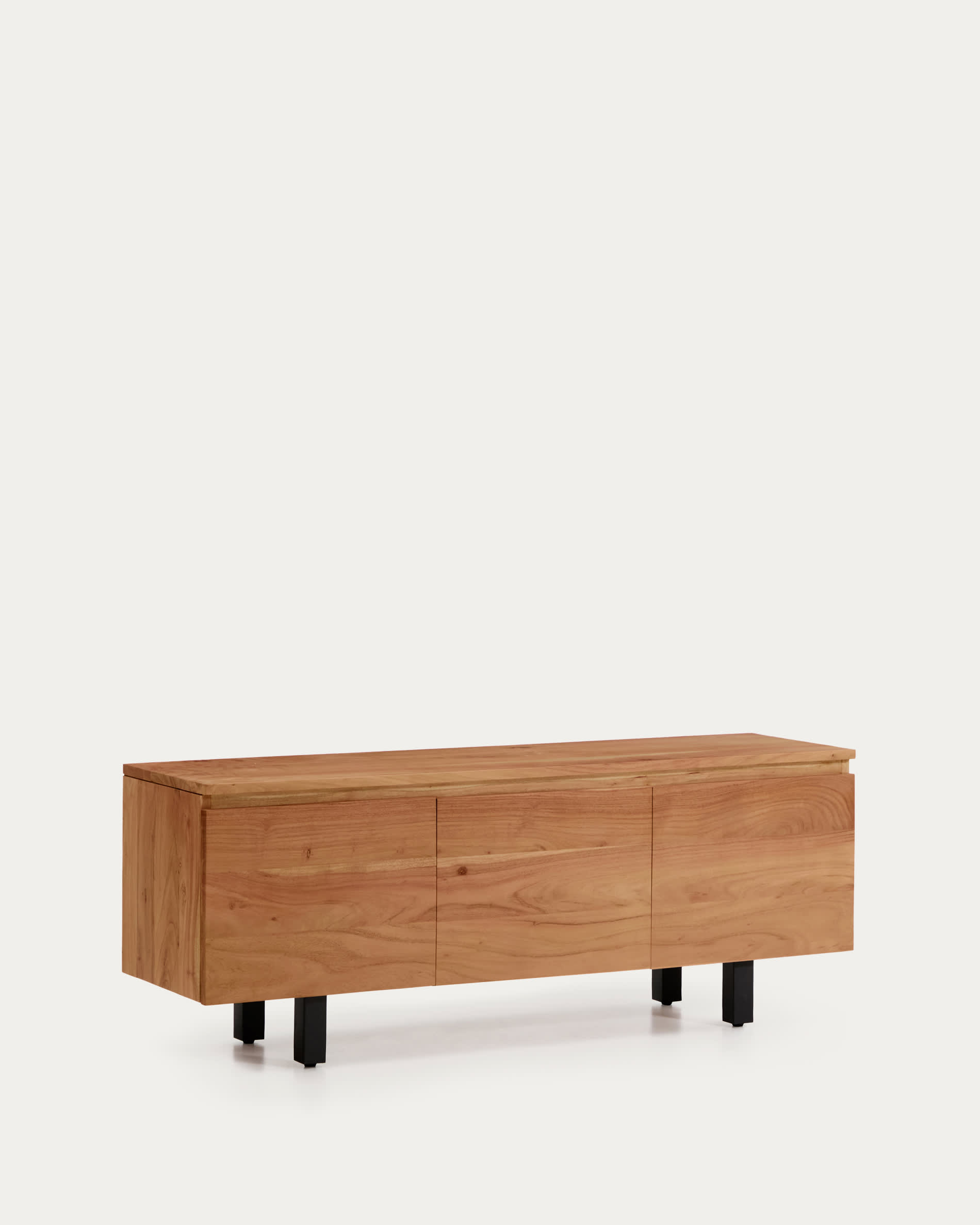 Uxue 3-door TV stand in solid acacia wood with bleached finish 150 x 58cm