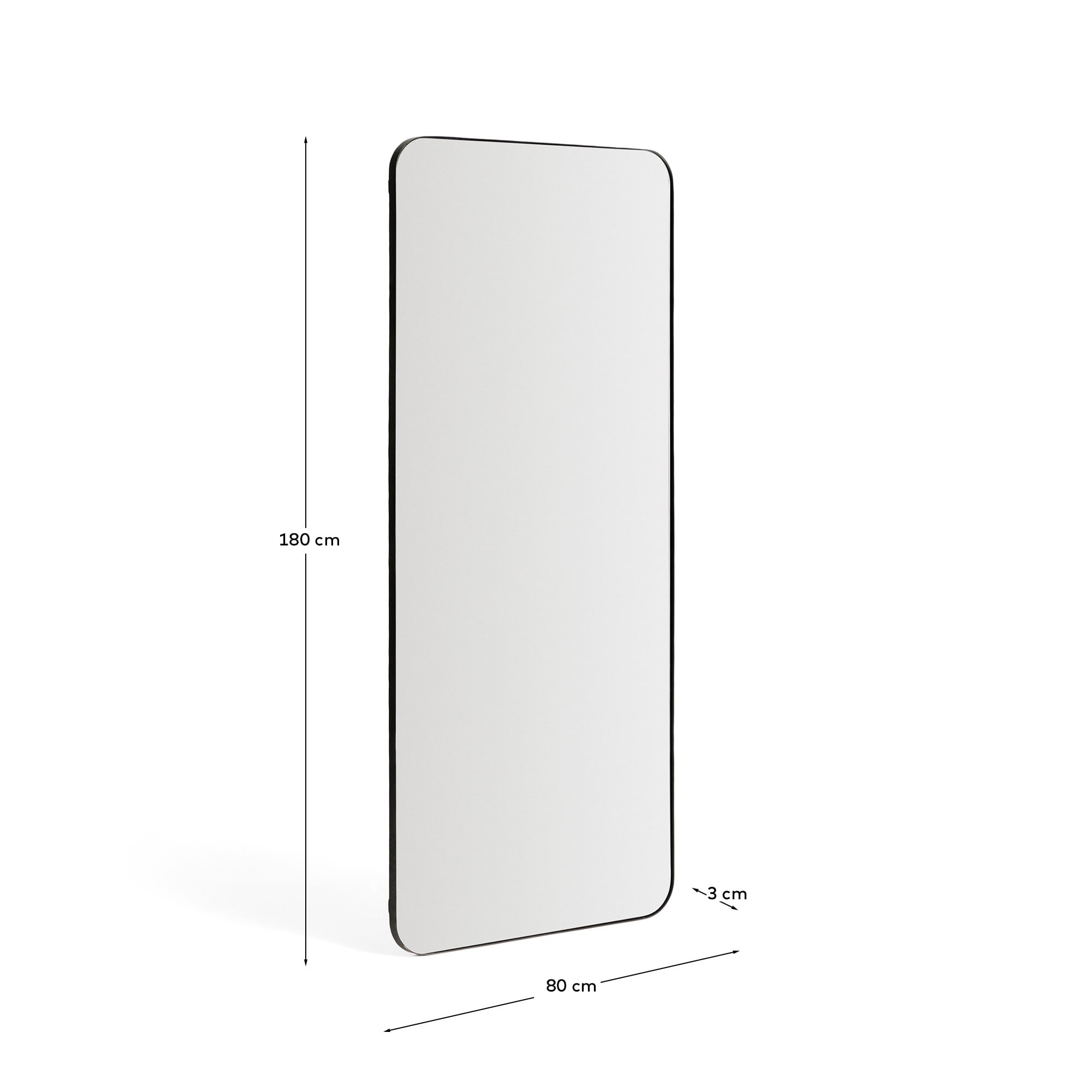 Marco black metal mirror 80 x 180cm