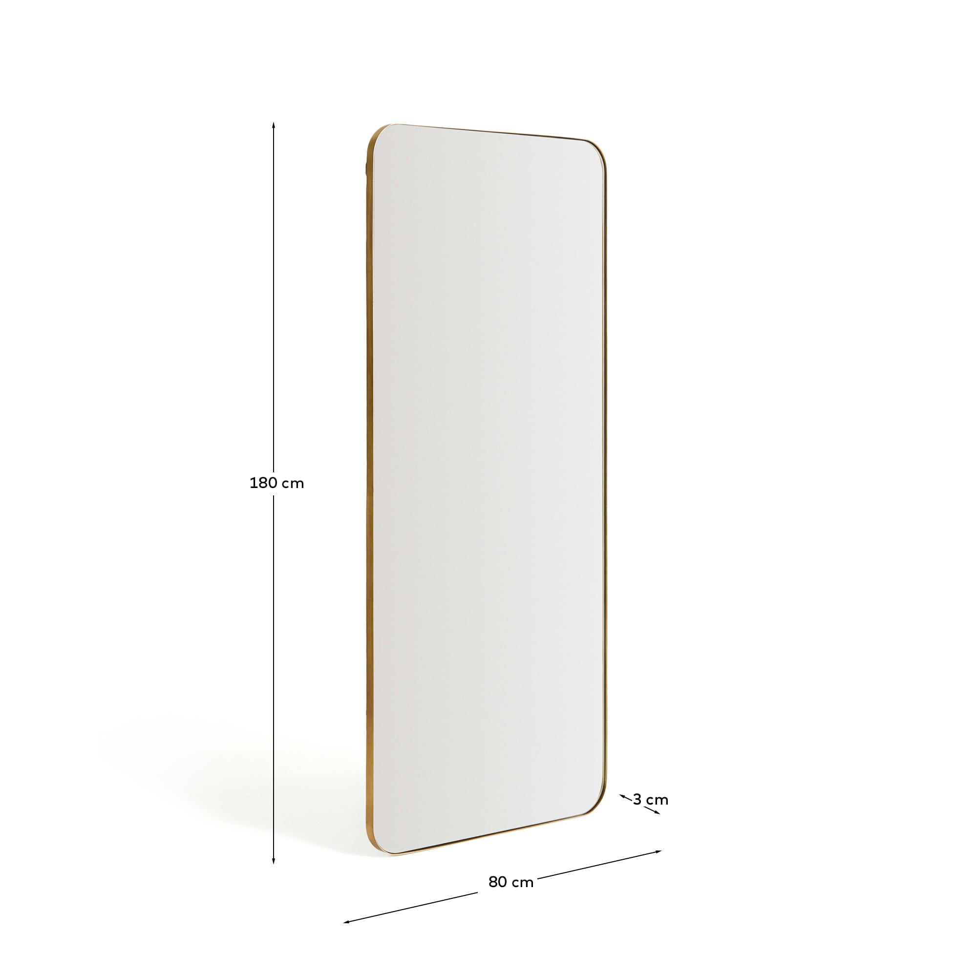 Marco gold metal mirror 80 x 180cm