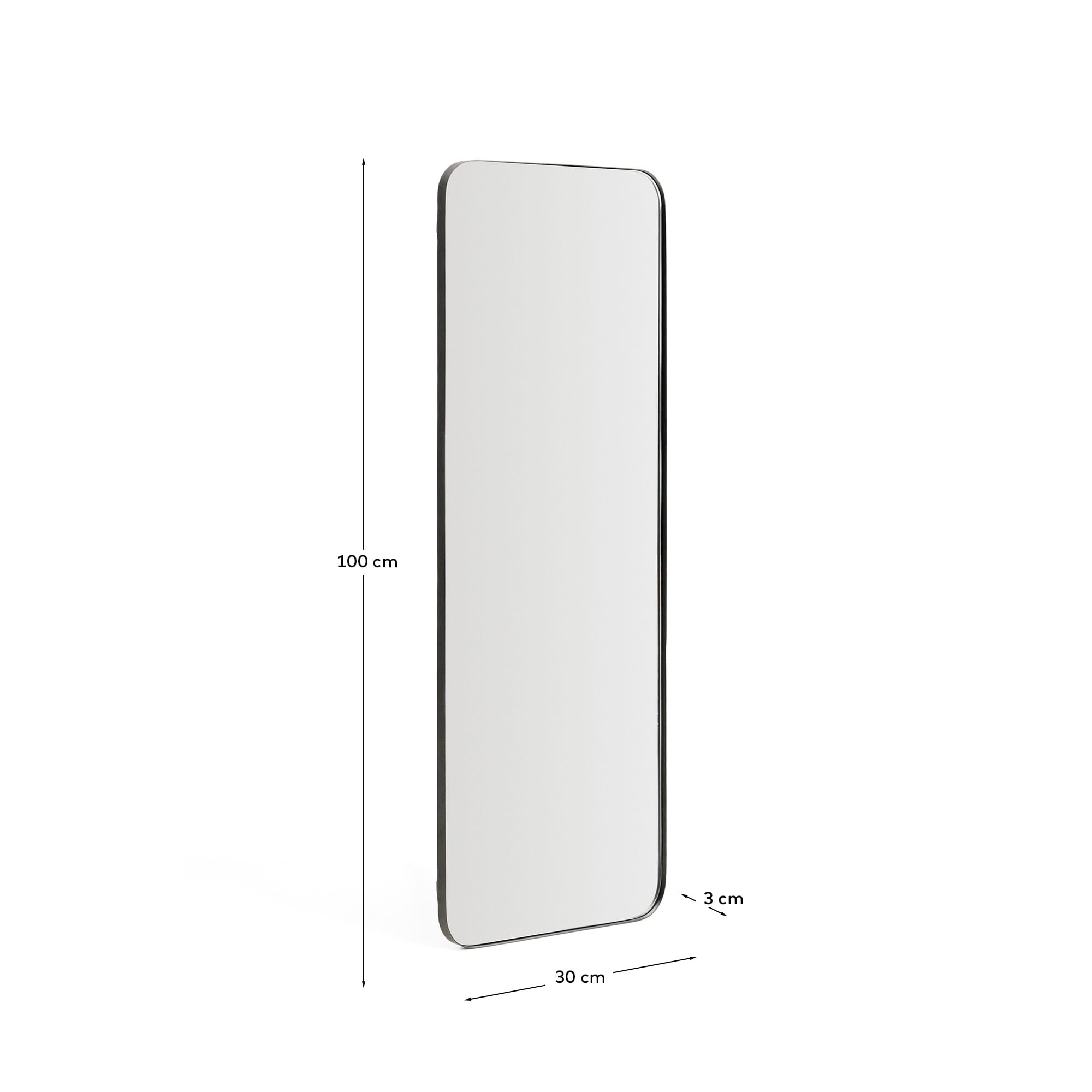 Marco black metal mirror 30 x 100cm