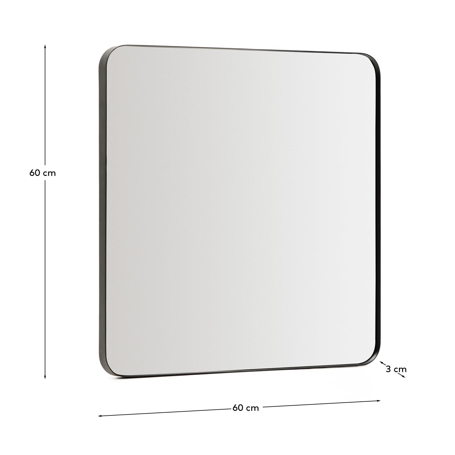 Marco black metal mirror 60 x 60cm