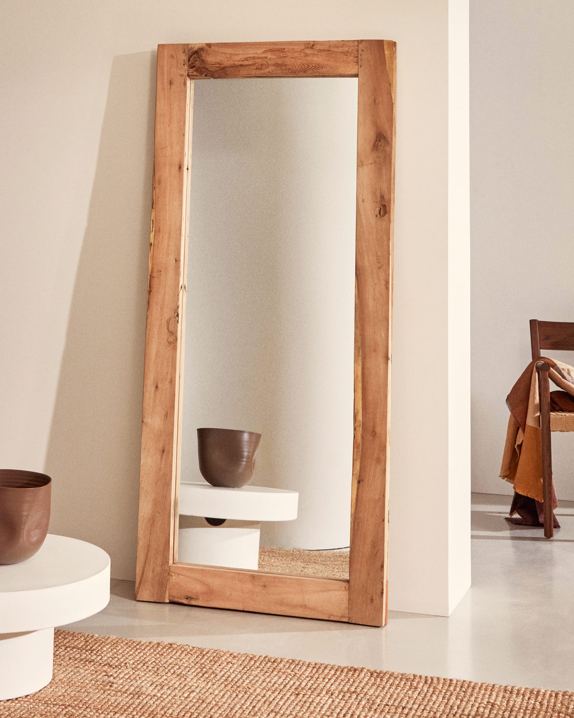 Miroir De Sol ARHome 160x60 Cm - Chêne Rustique, Made In Italy - Pose Murale Ou Au Sol