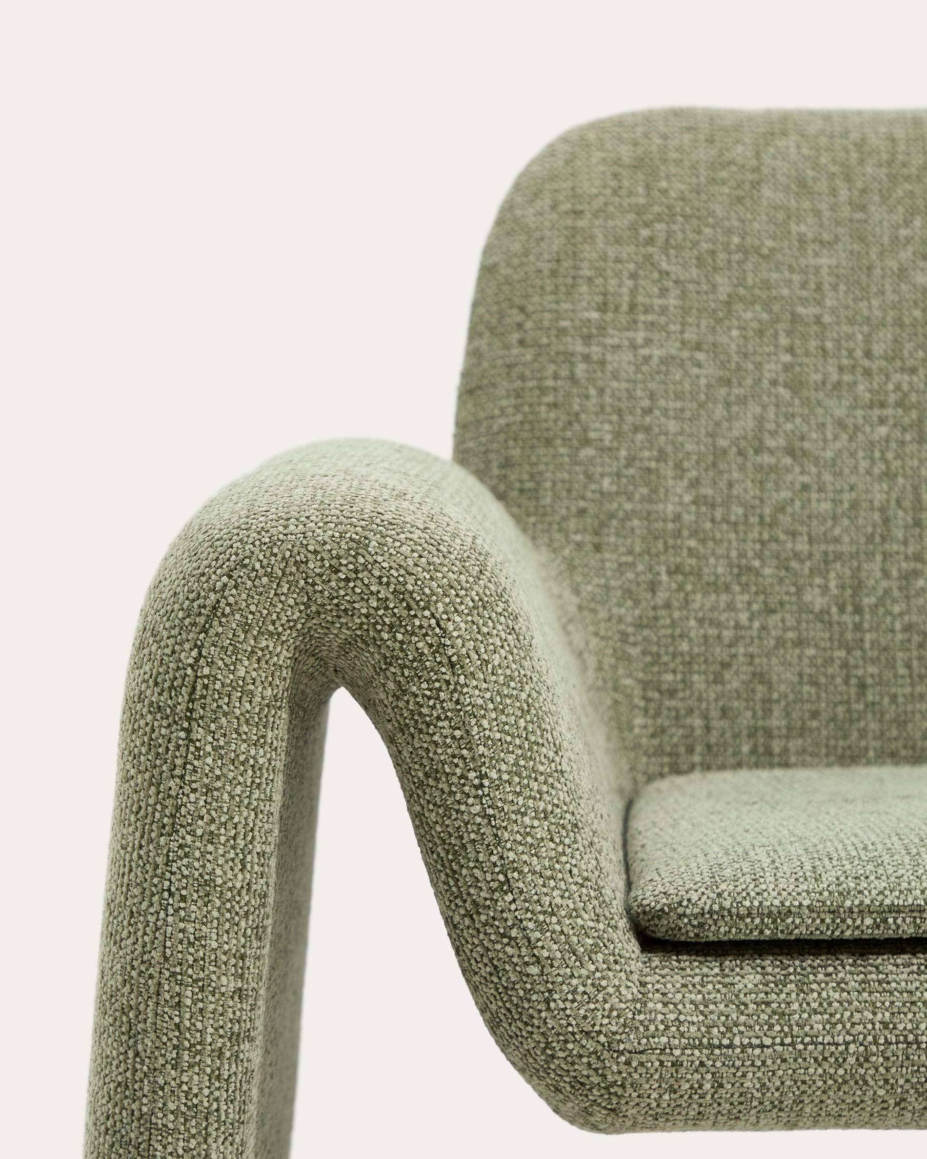 Melvia green chenille armchair