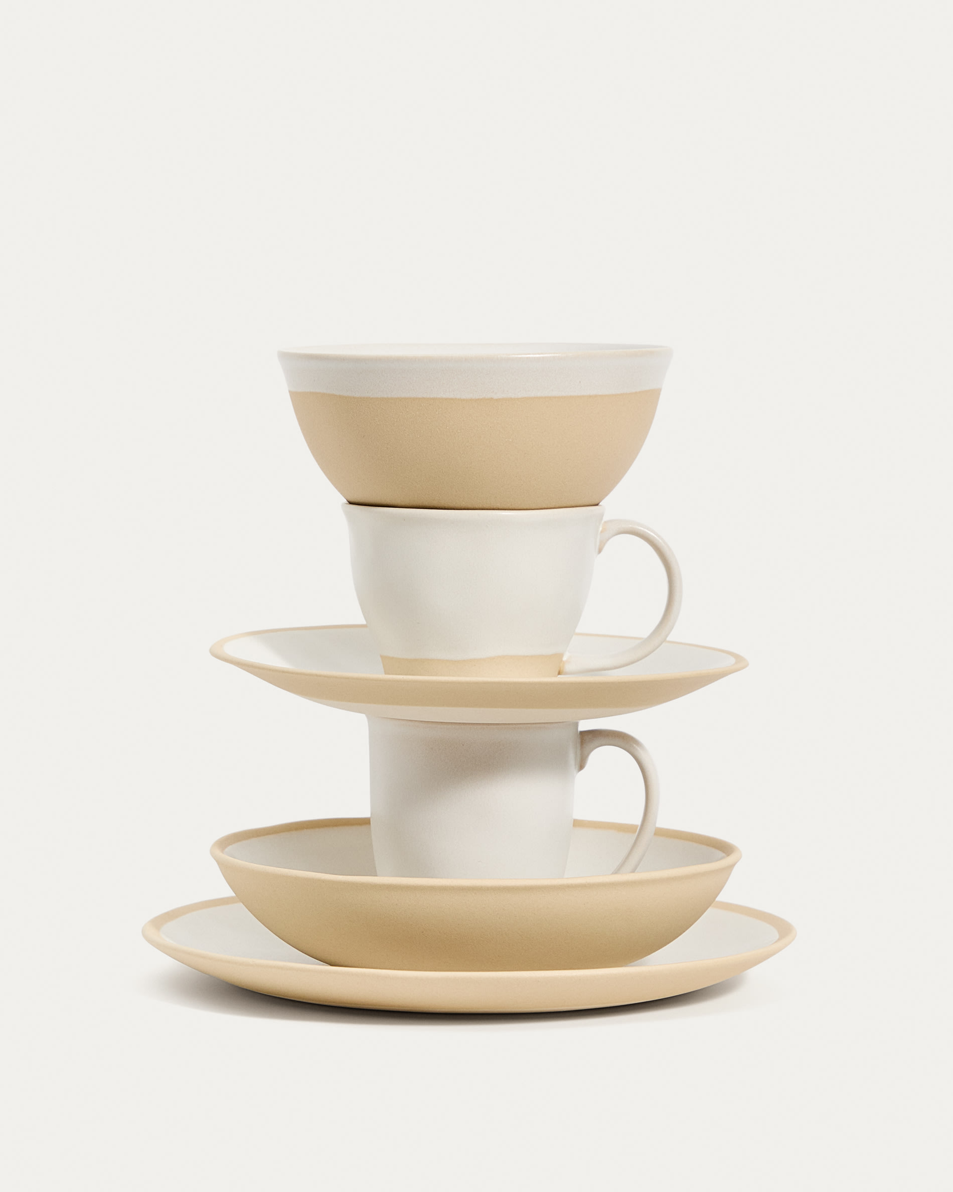 Beige Azir ceramic dessert plate