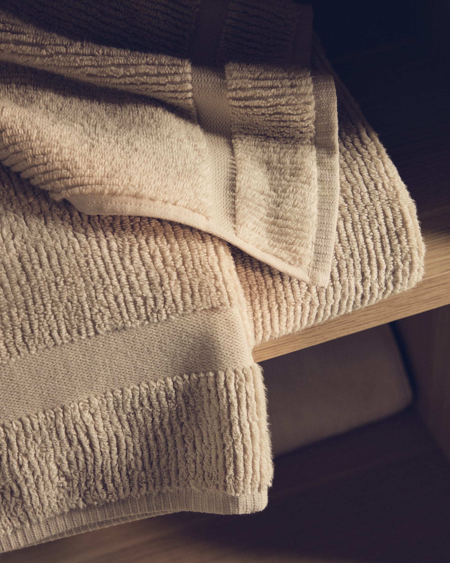 Olvira 100% cotton beige jacquard hand towel 30 x 50cm