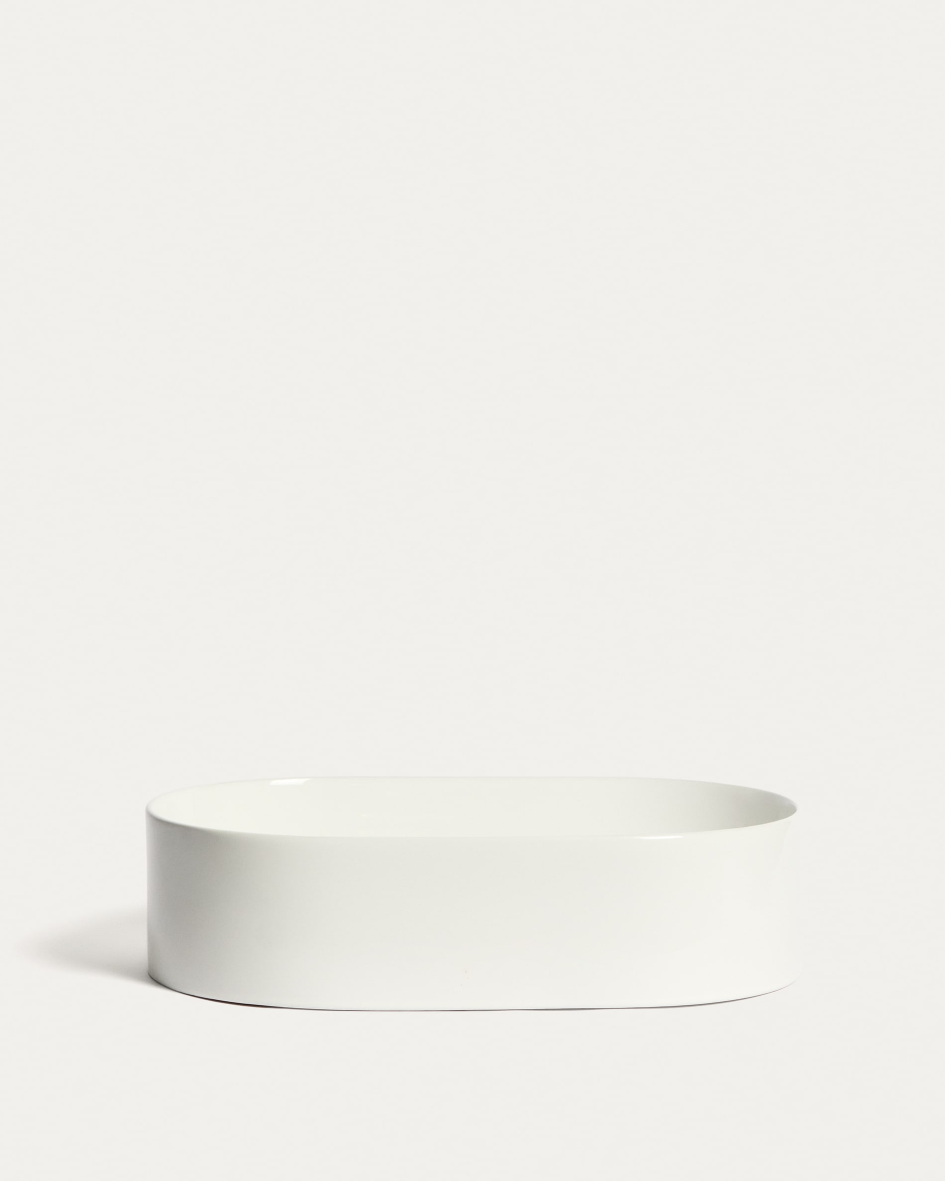 Ovara countertop basin in white glazed ceramic 50 x 31 cm