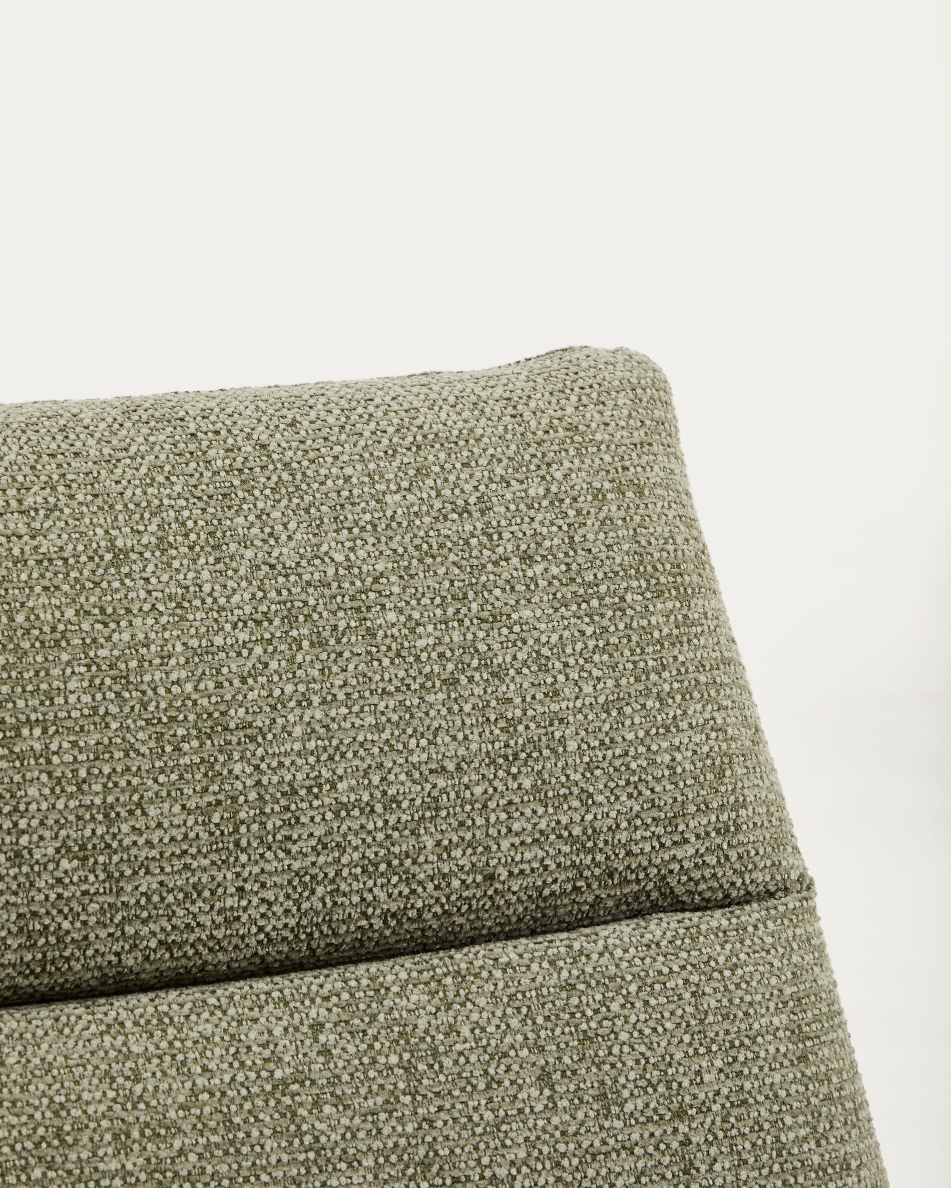 Asen green chenille armchair with black steel legs FSC 100%