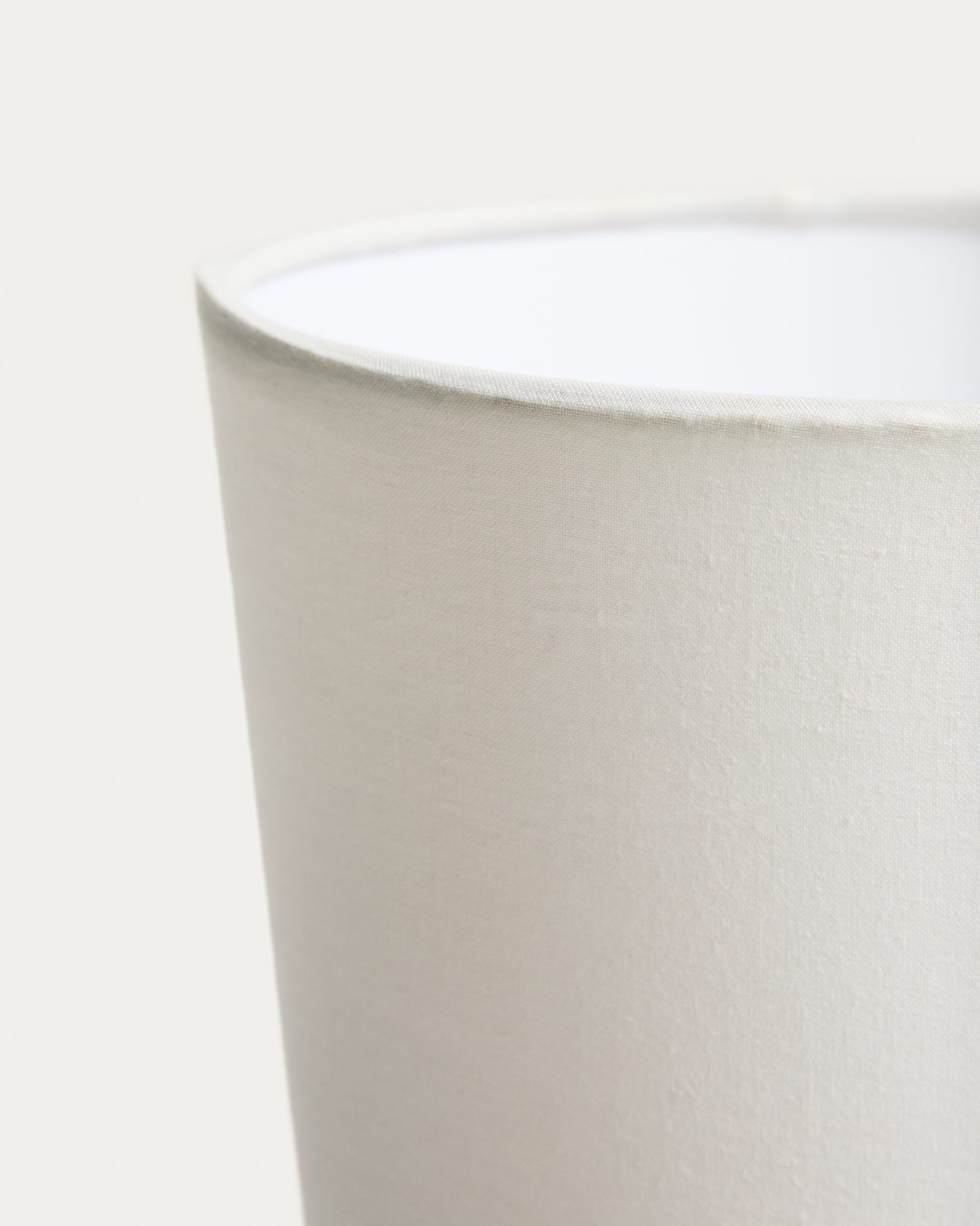 Viona small table lamp with textured stone effect and cotton lampshade