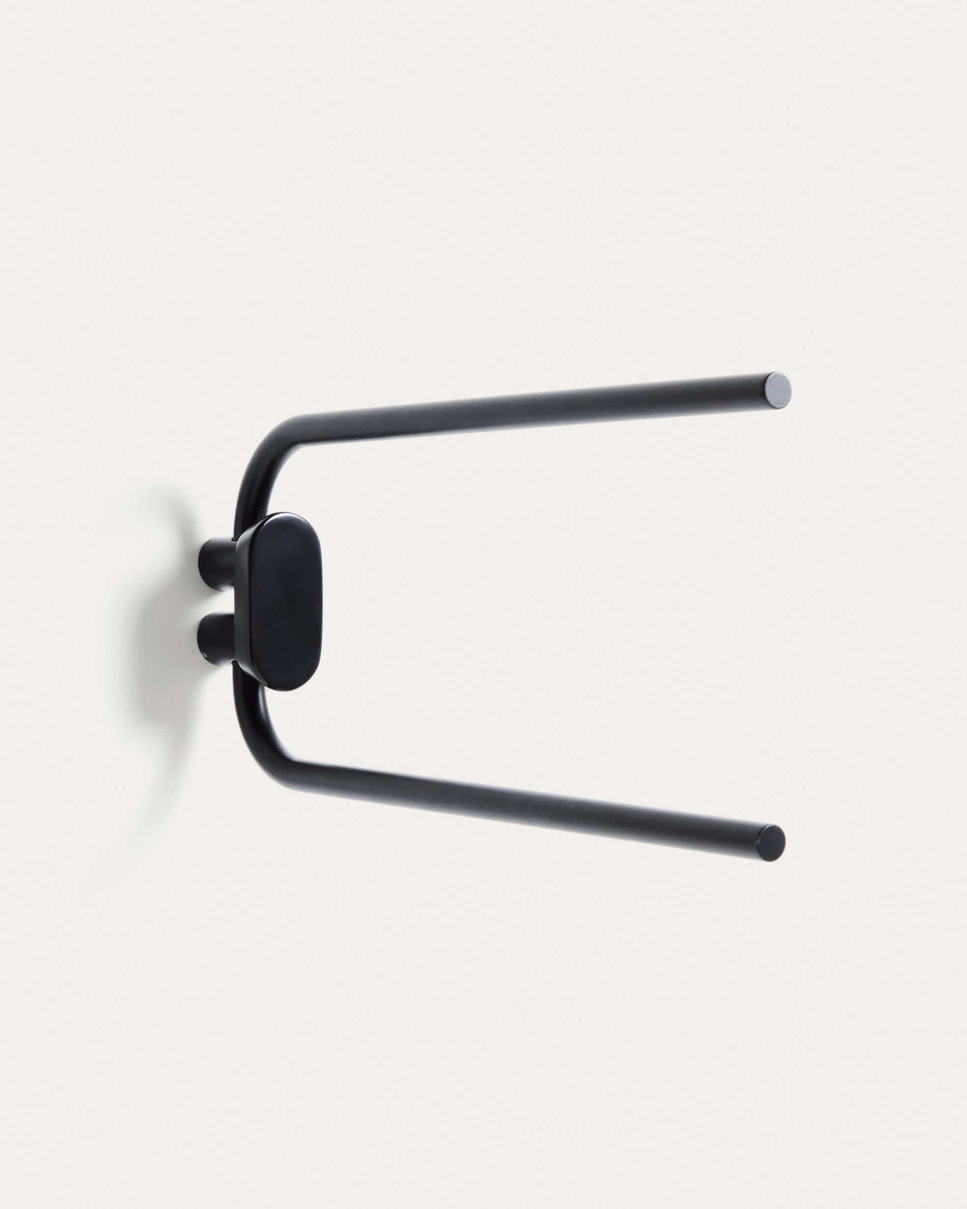 Black metal Arely twin-handle towel rail