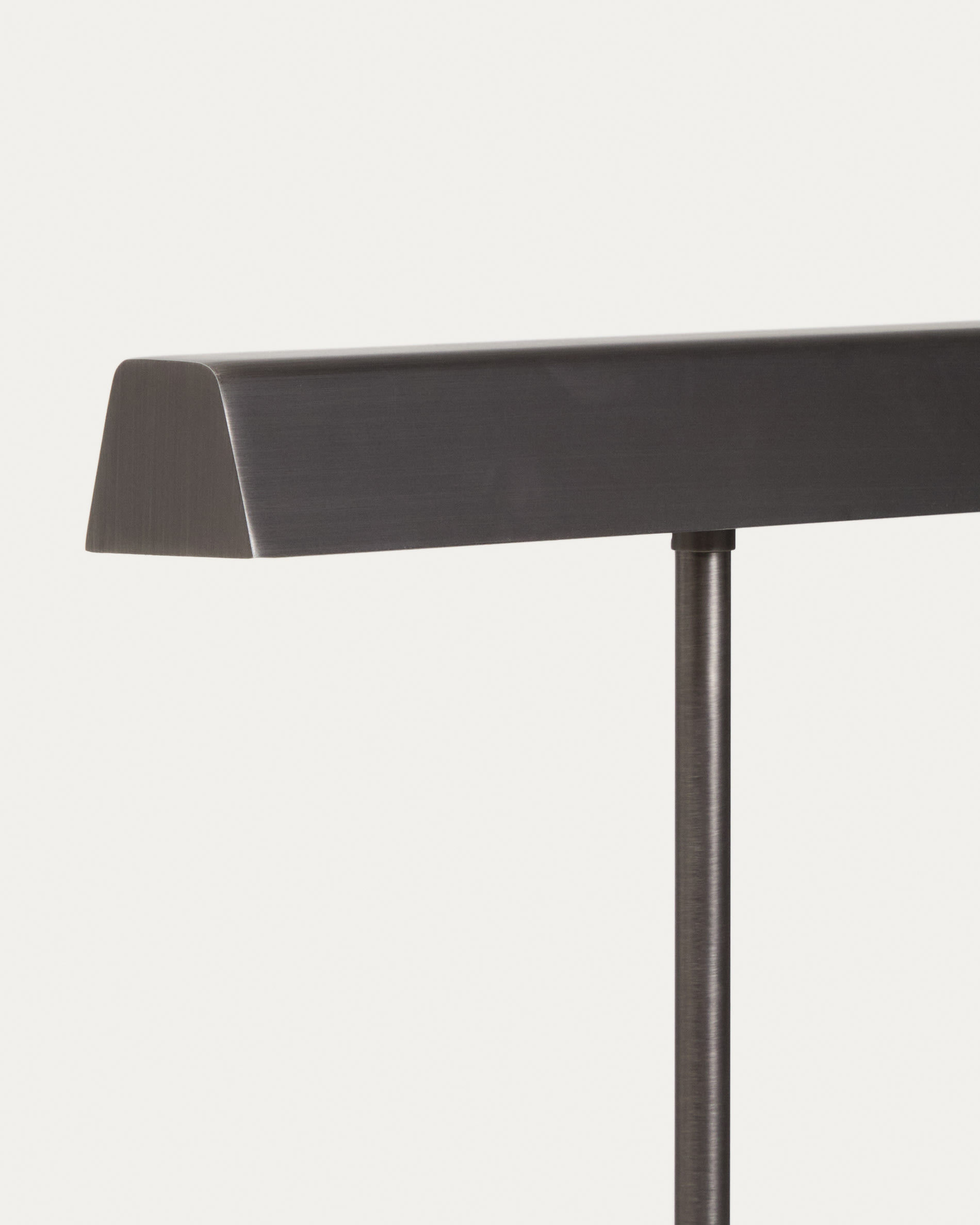 Lynor brushed steel floor lamp with black marble base