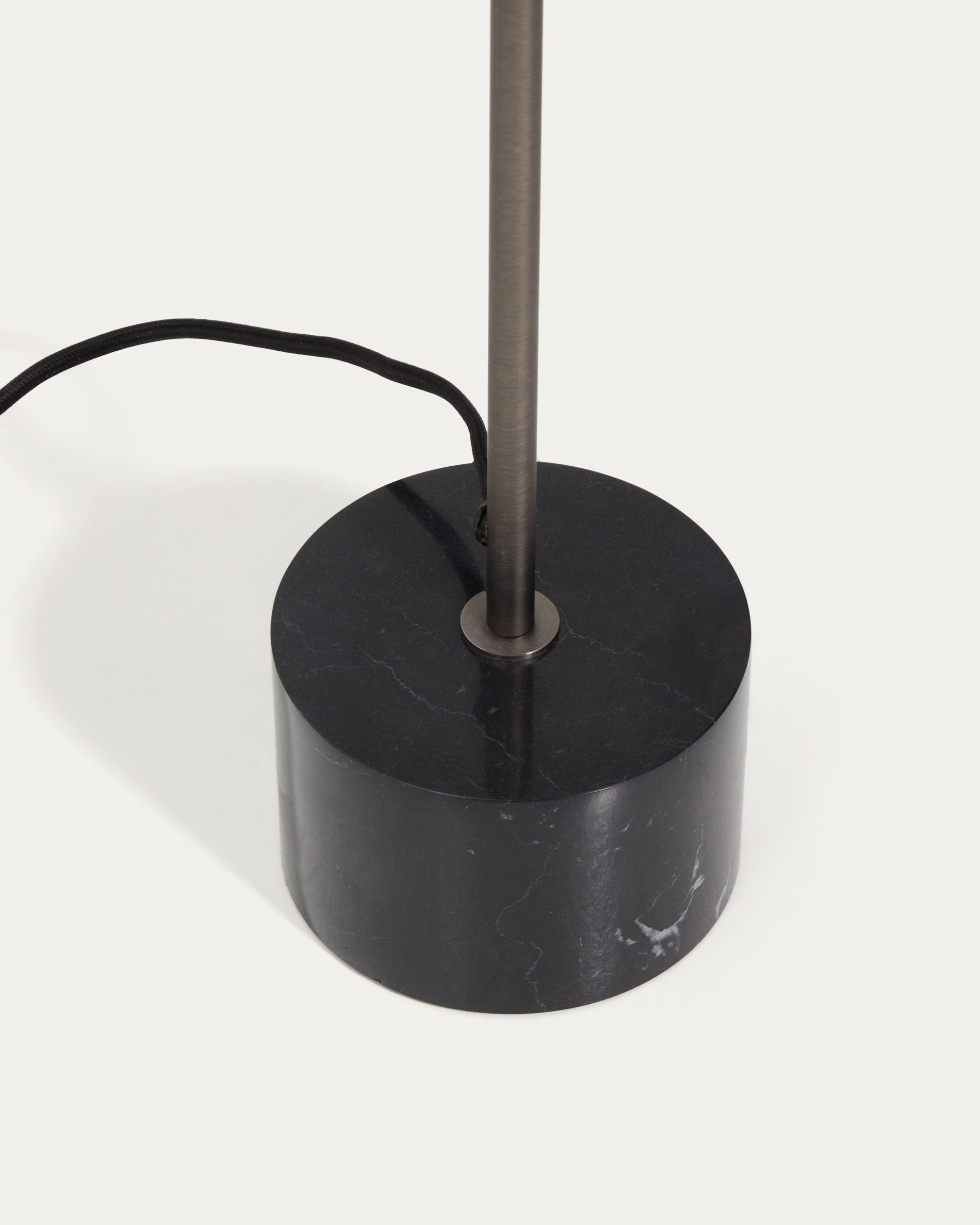 Lynor brushed steel floor lamp with black marble base