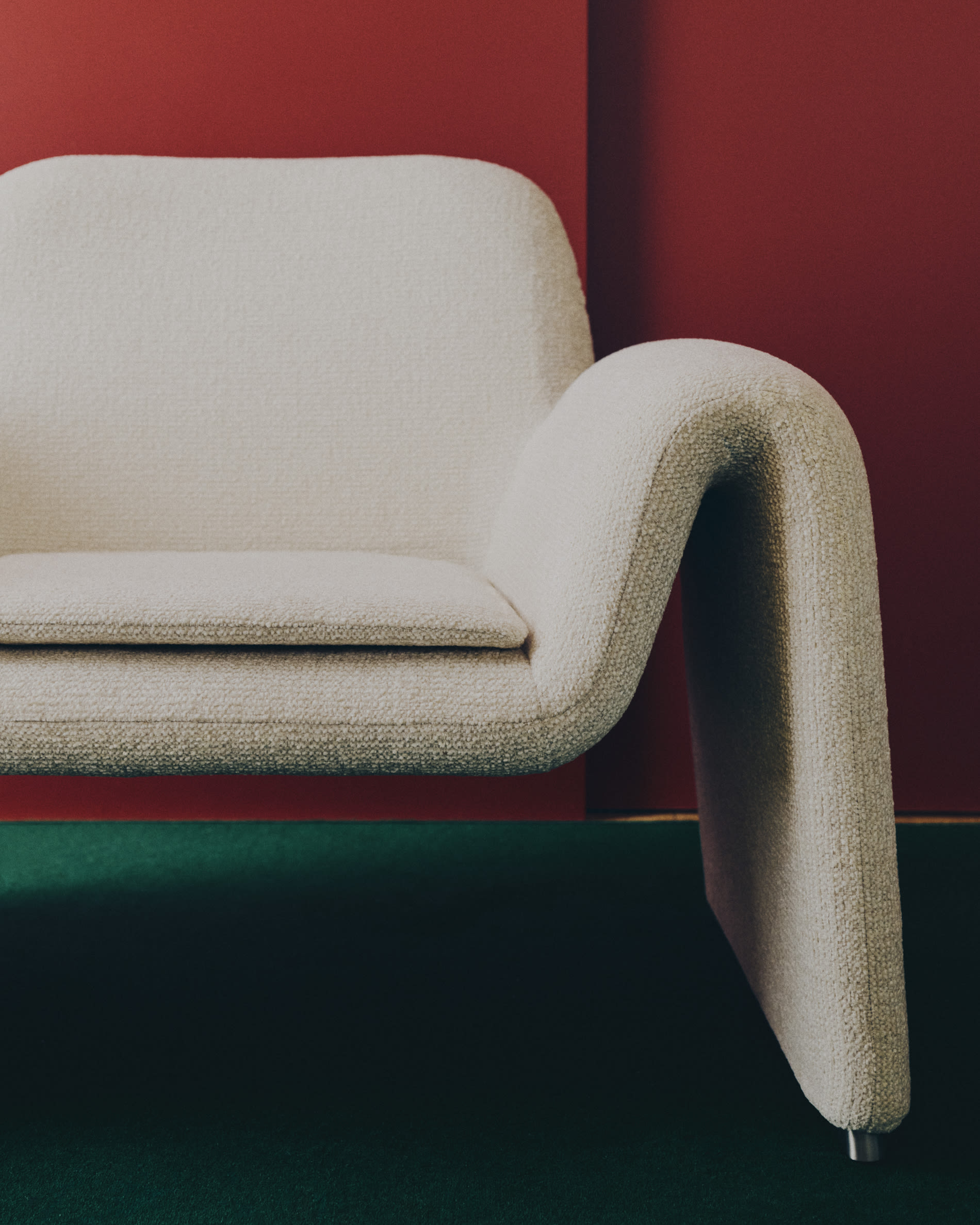 Melvia beige chenille armchair