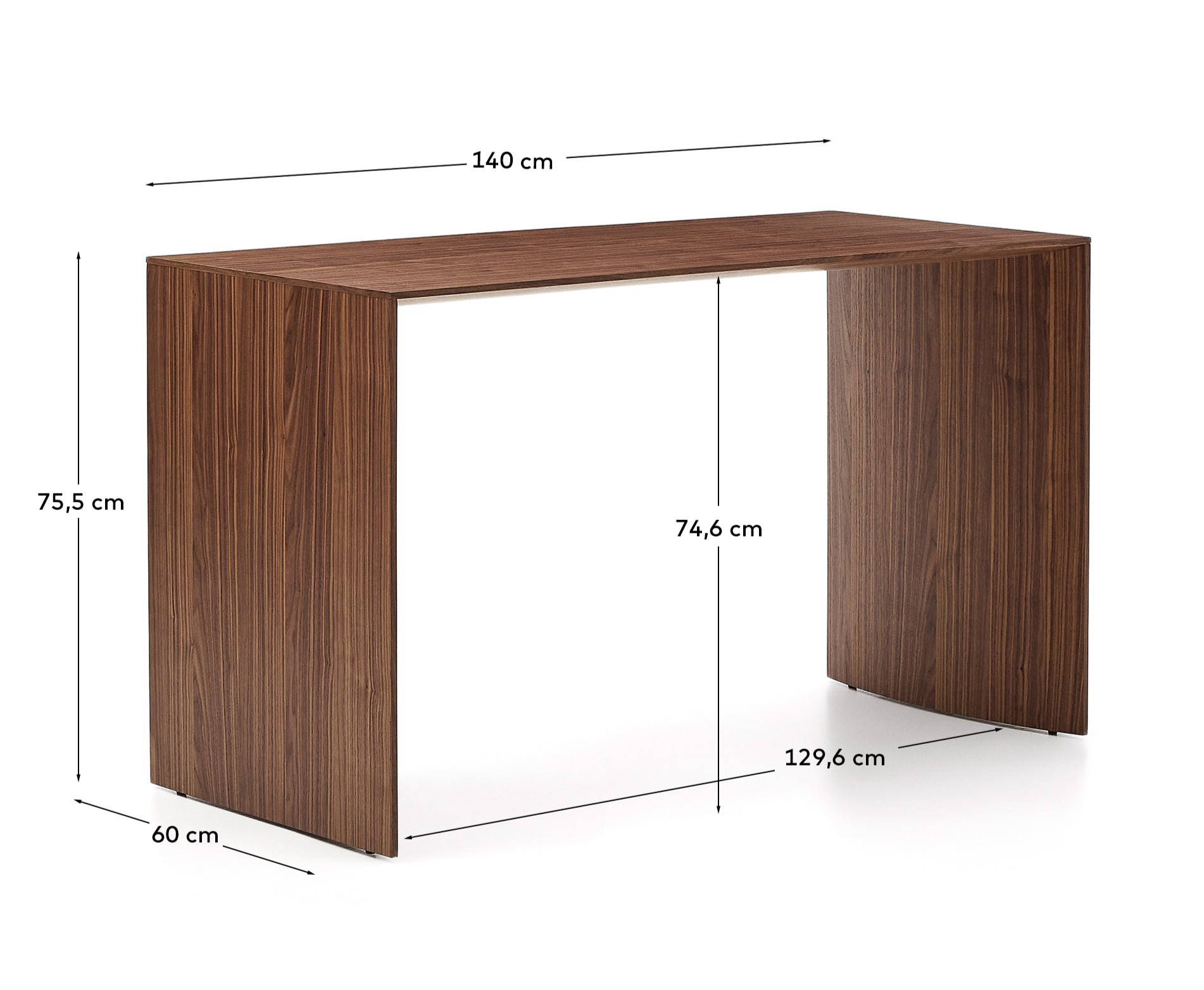 Litto work desk in walnut veneer FSC Mix Credit 140 x 60 cm