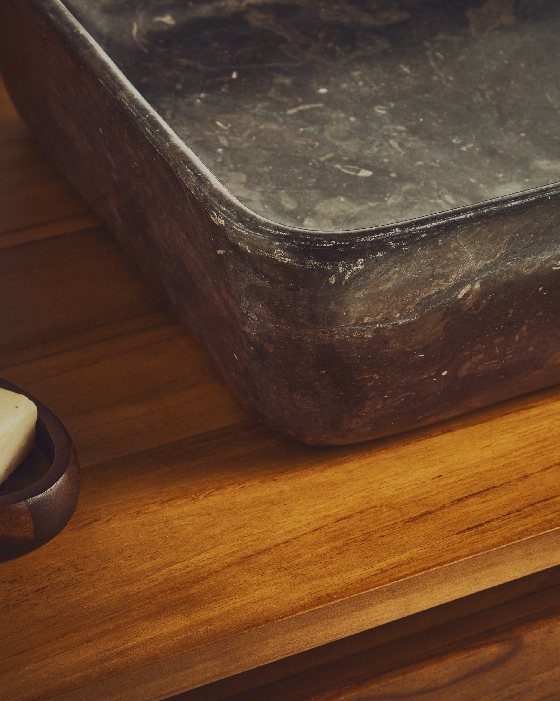 Darnen grey marble countertop washbasin 55 x 35cm