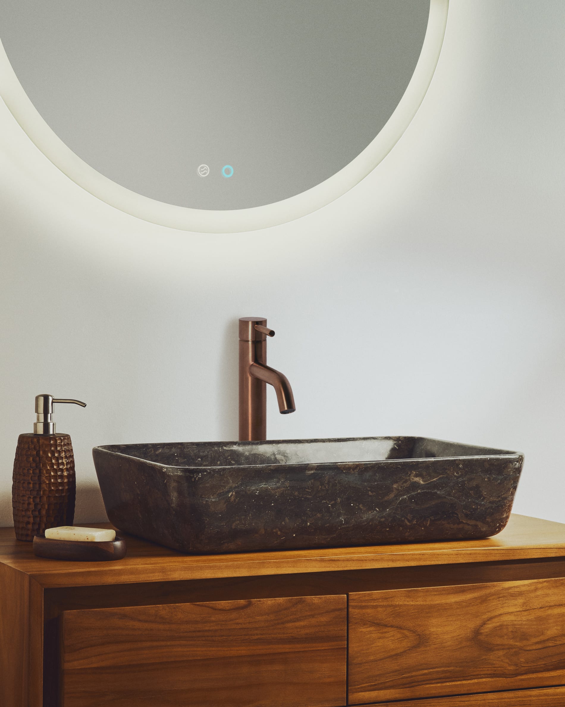 Darnen grey marble countertop washbasin 55 x 35cm