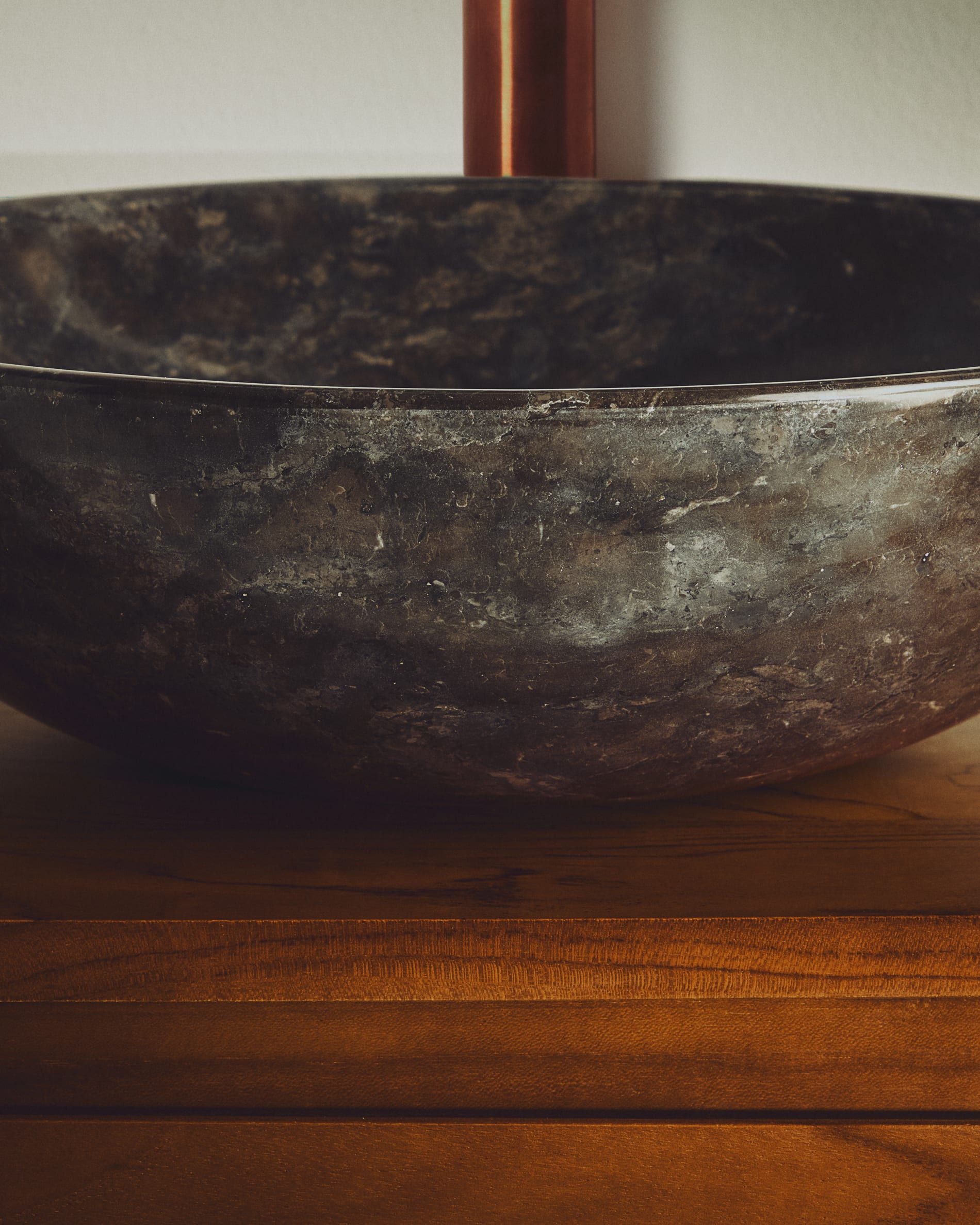Darnen grey marble countertop washbasin Ø 35cm