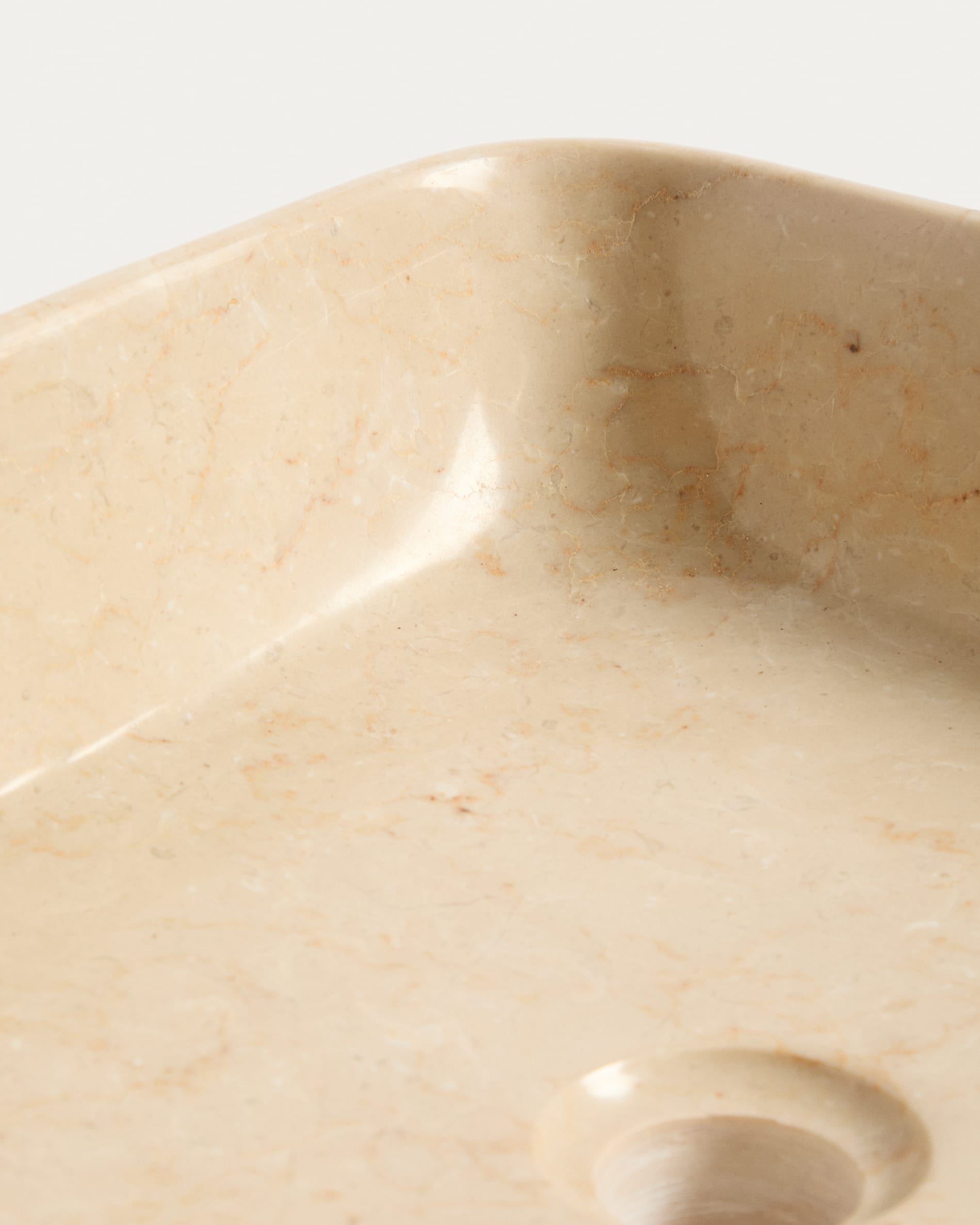 Darnen beige marble countertop washbasin 35 x 35cm