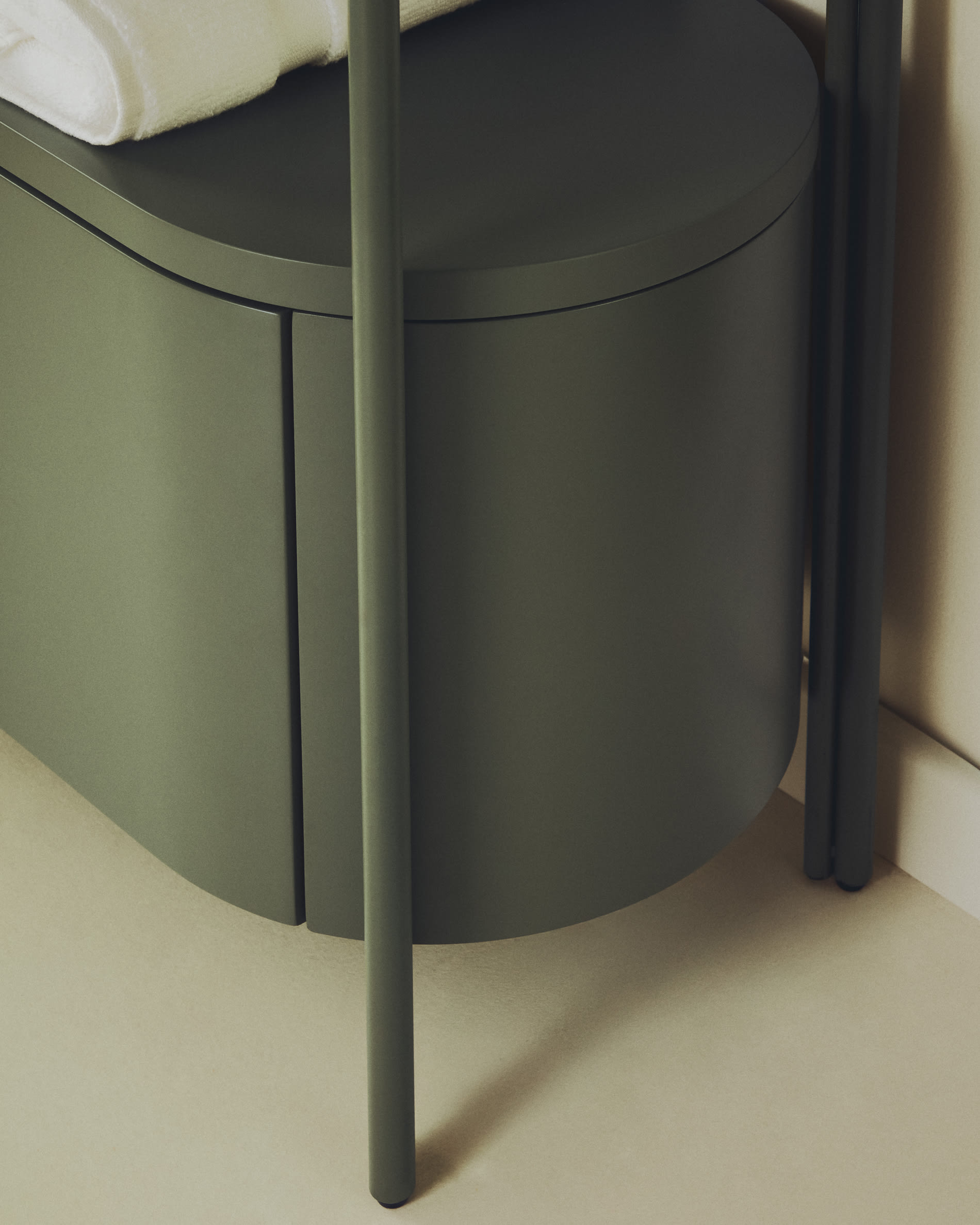Arely bathroom vanity unit with steel structure and green lacquered MDF 90 x 40cm