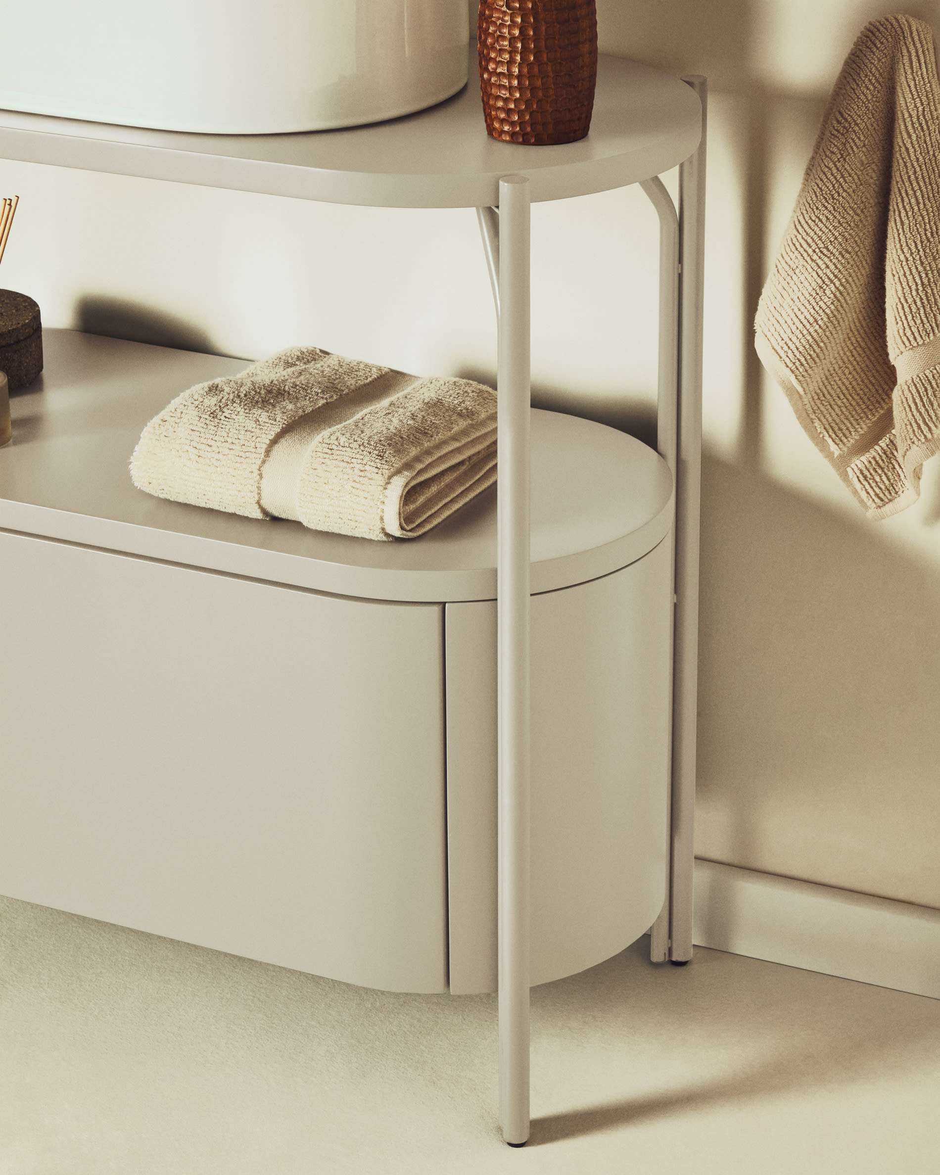 Arely bathroom vanity unit with steel structure and white lacquered MDF 90 x 40cm