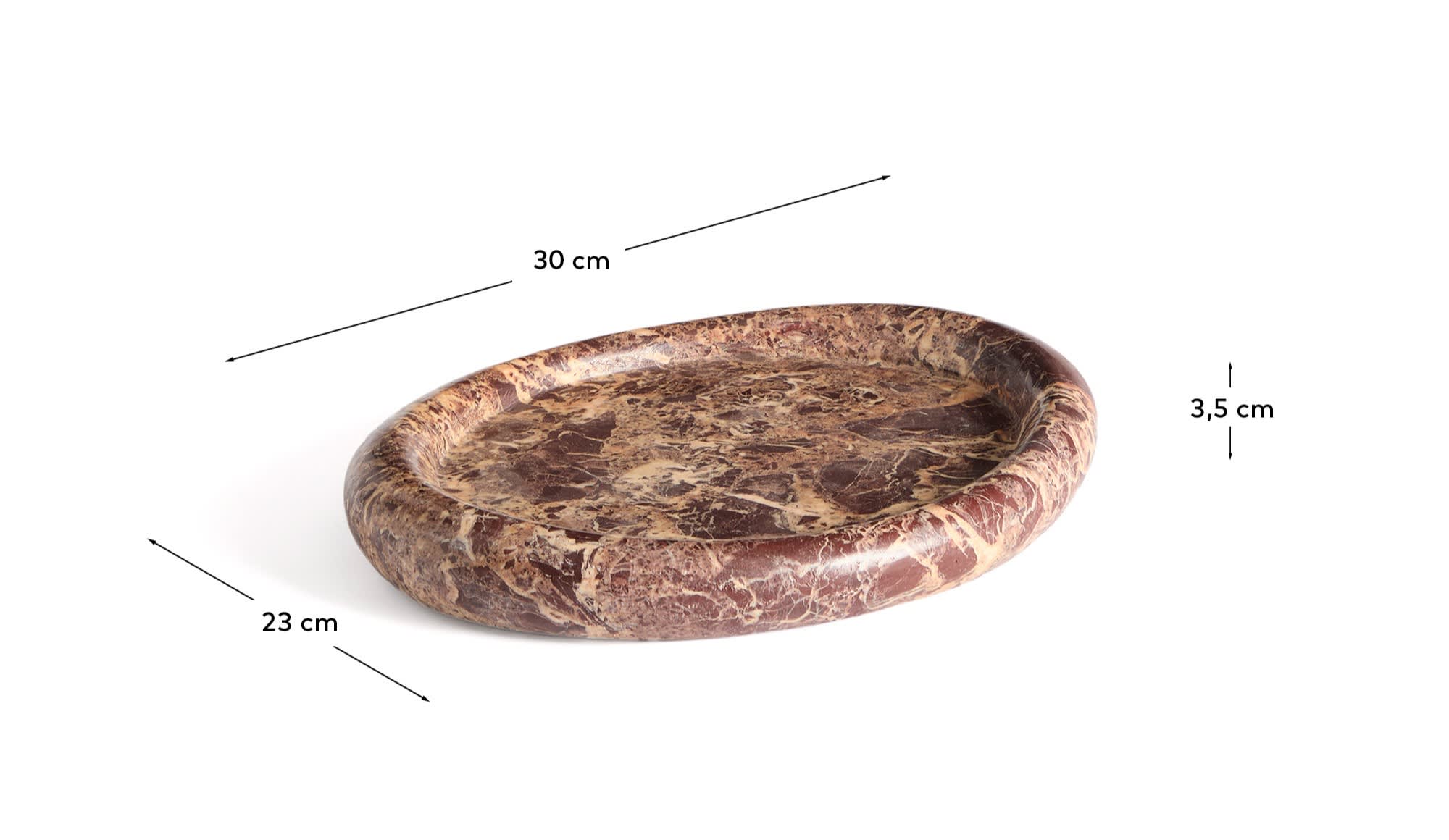 Lenorel tray in maroon marble 30 x 23 cm