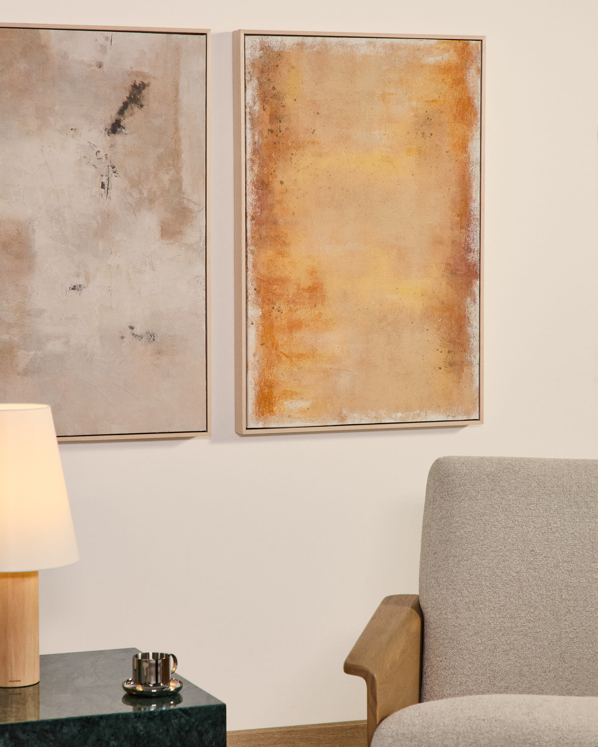 Selnar yellow abstract picture 60 x 90cm