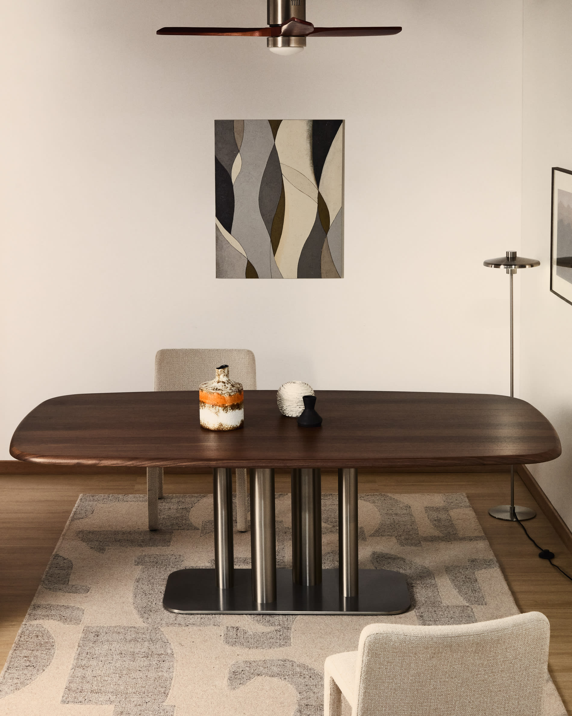 Marvilo grey and mustard abstract canvas 80 x 100cm