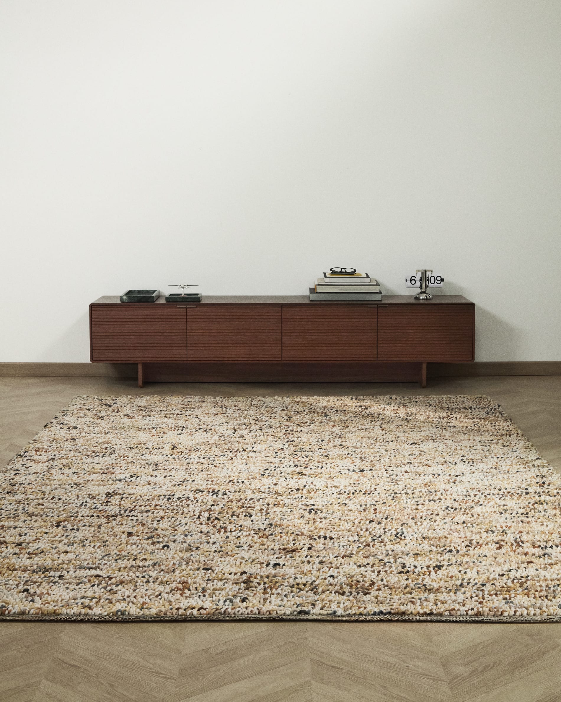 Elanis multicoloured bouclé wool rug 200 x 300cm