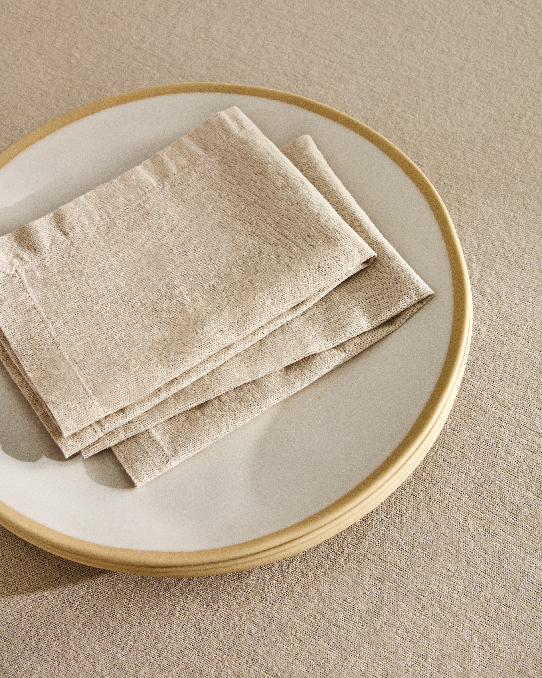 Aldine stone grey linen blend tablecloth 170 x 250 cm