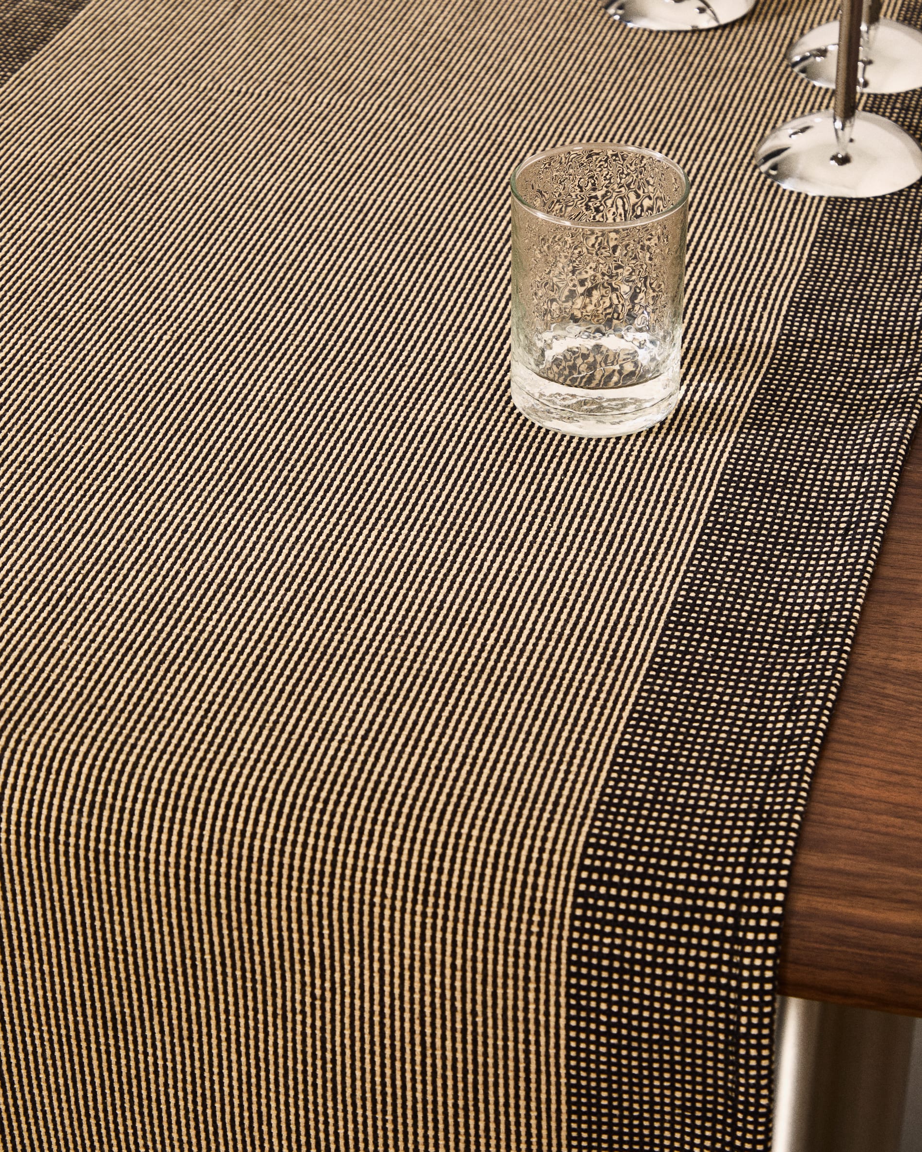 Briven black 100% cotton table runner 50 x 150cm