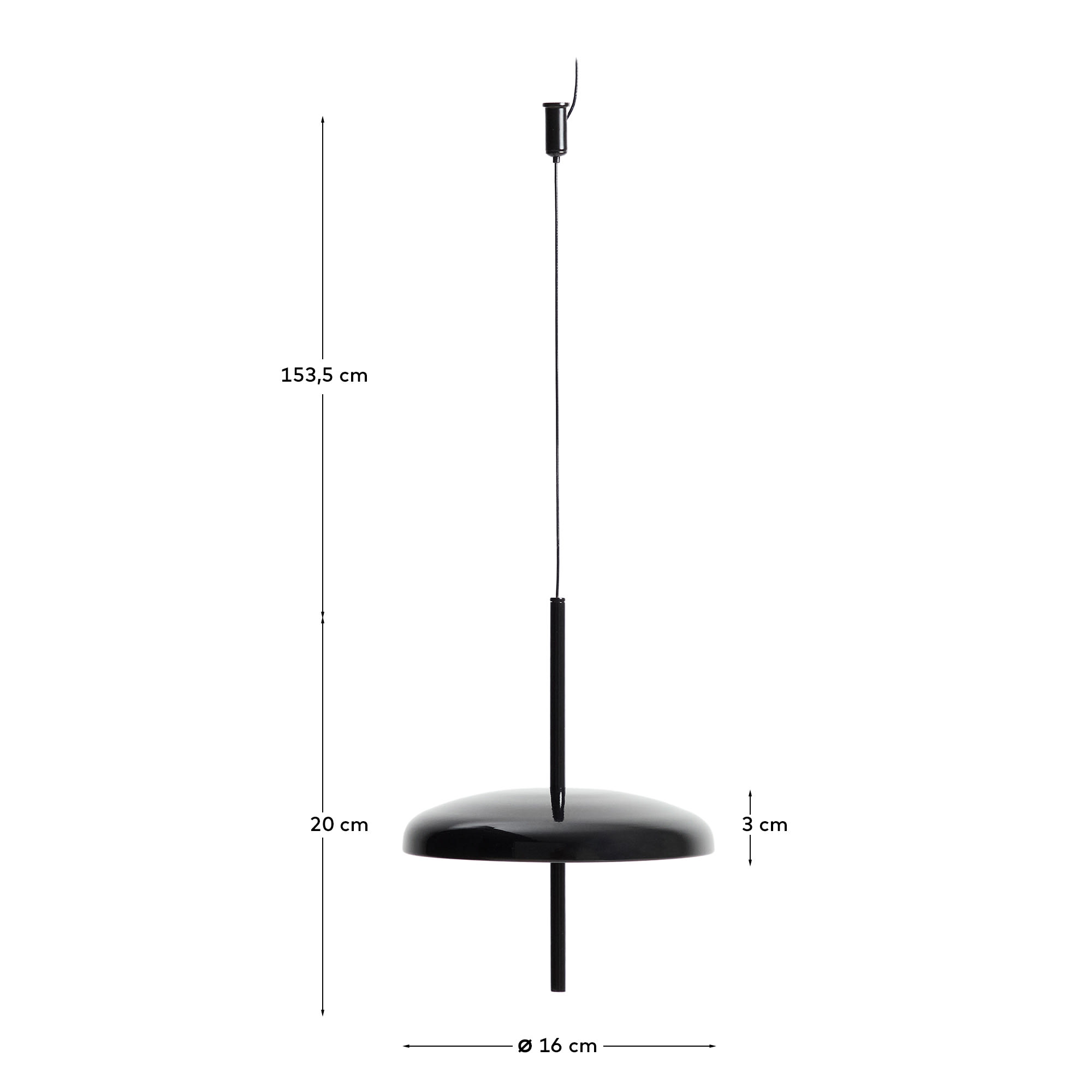 Porte black aluminium portable ceiling lamp Ø 16 cm