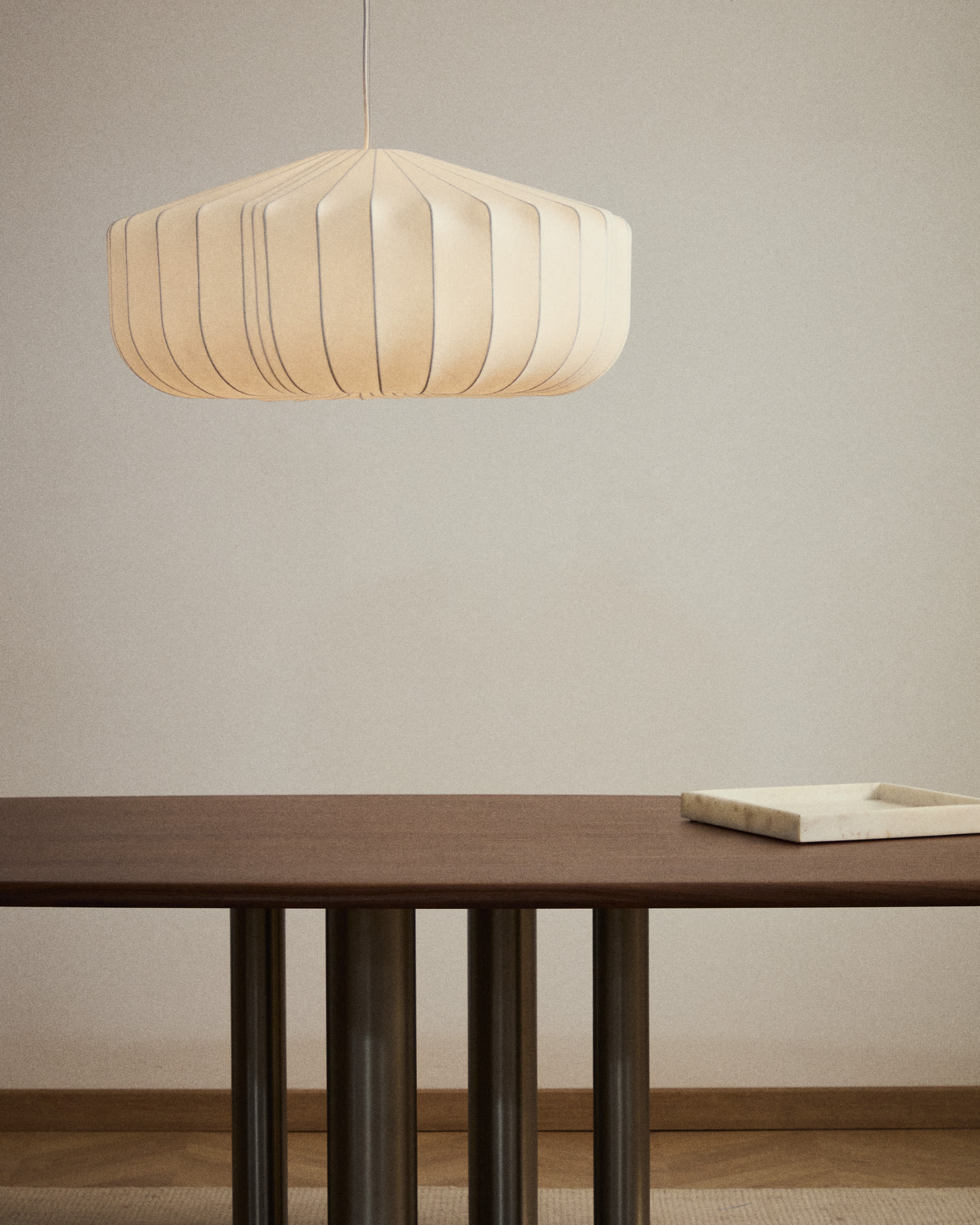 Somar ceiling lamp made with synthetic fibres and steel rods Ø76cm