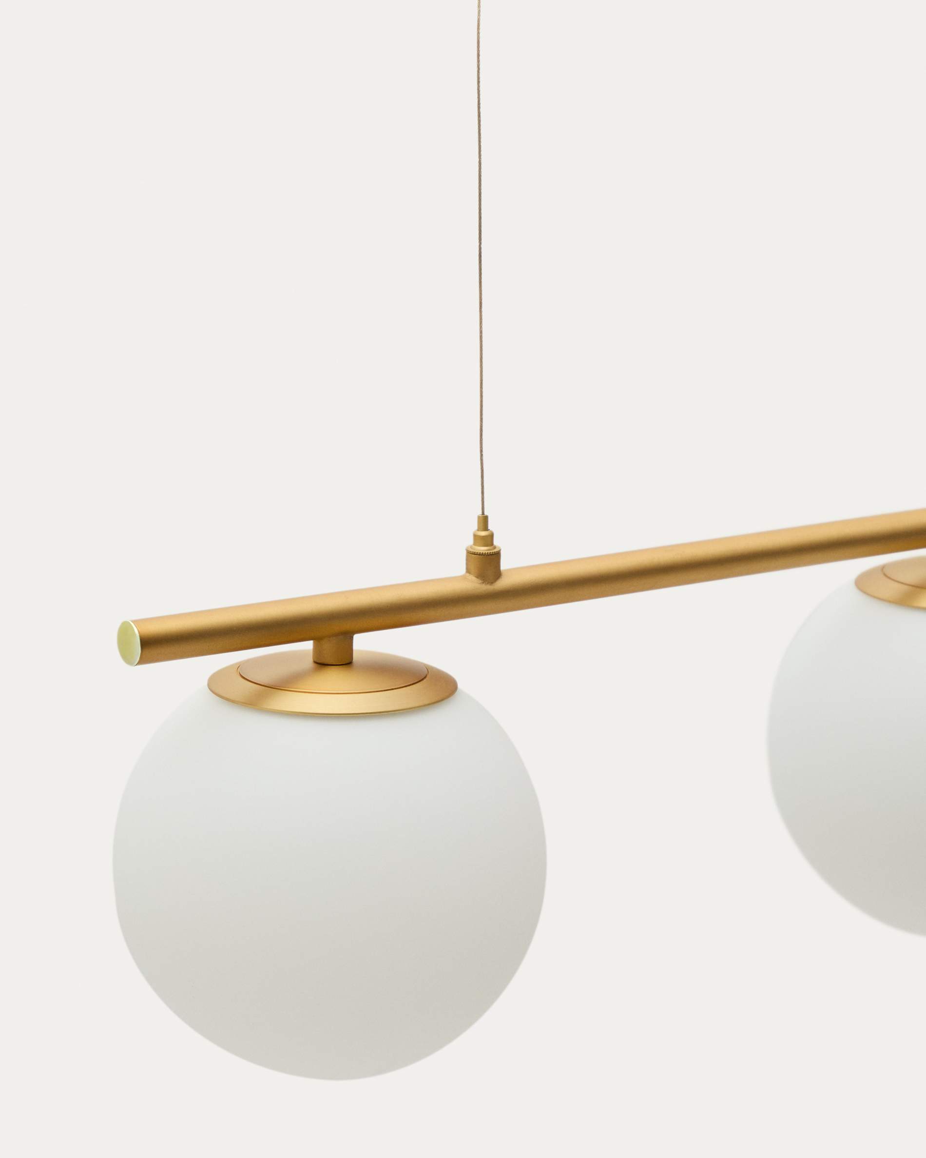 Brisia metal ceiling lamp with brushed brass finish and 3 frosted glass balls Ø15cm