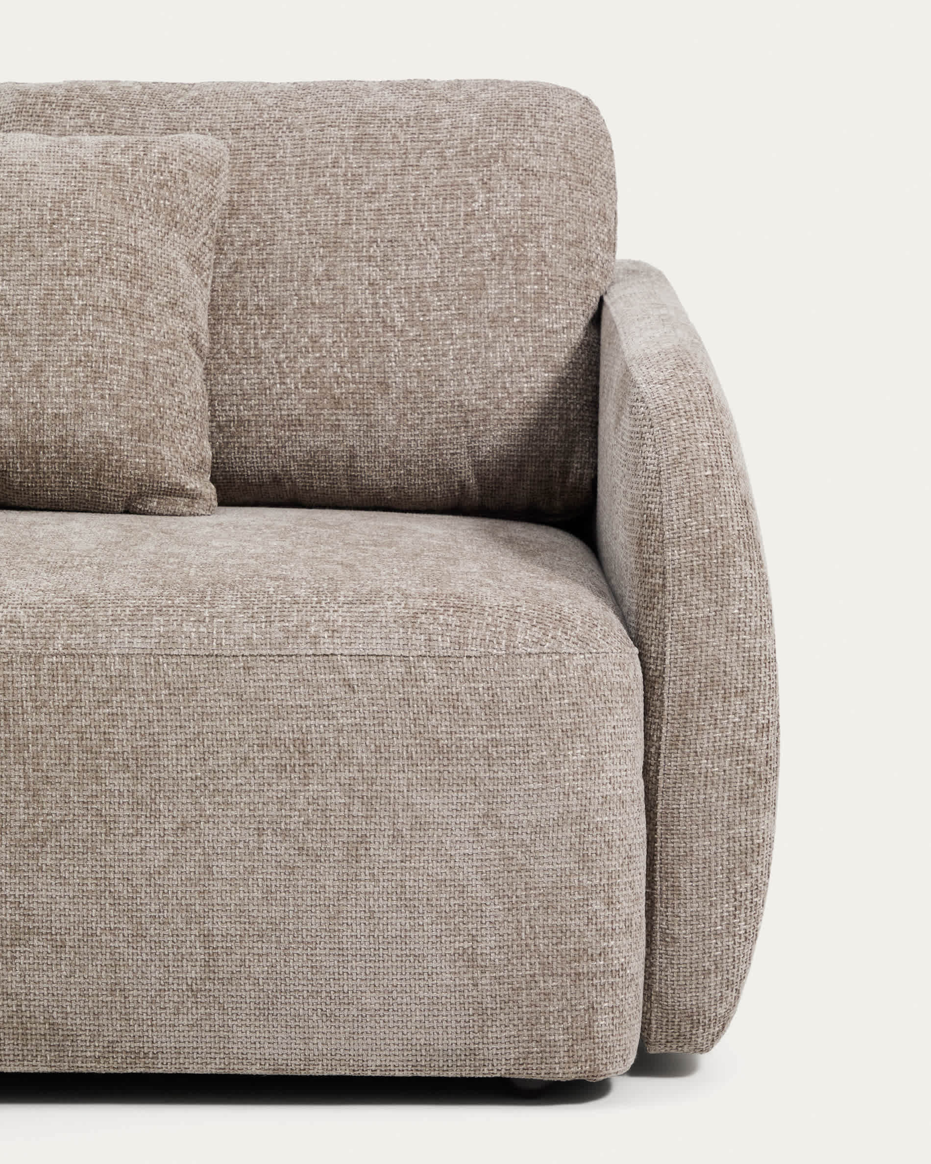 Laira 3-seater sofa bed in taupe chenille 218cm FSC Mix Credit