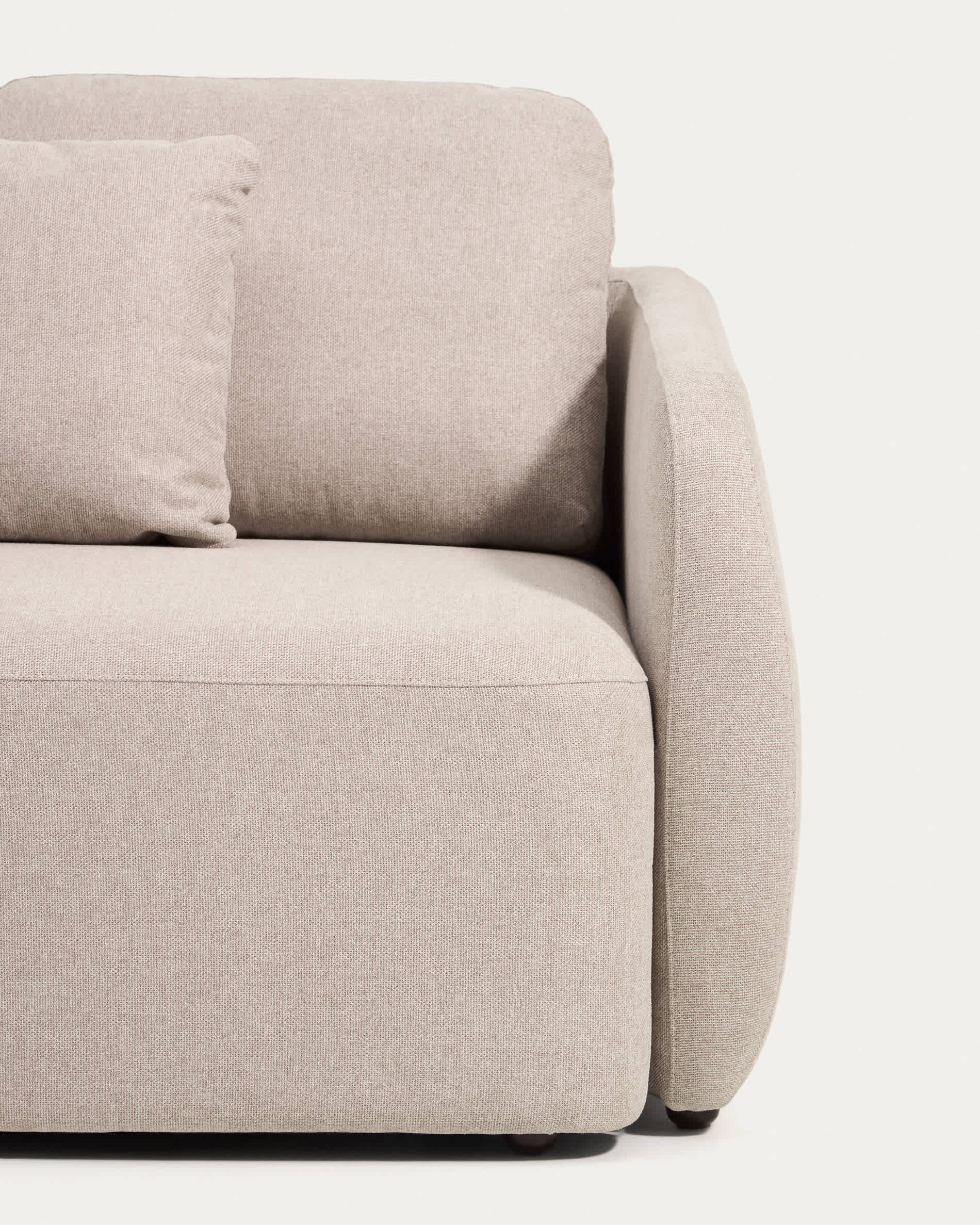 Laira 3-seater sofa bed in beige chenille 218cm FSC Mix Credit
