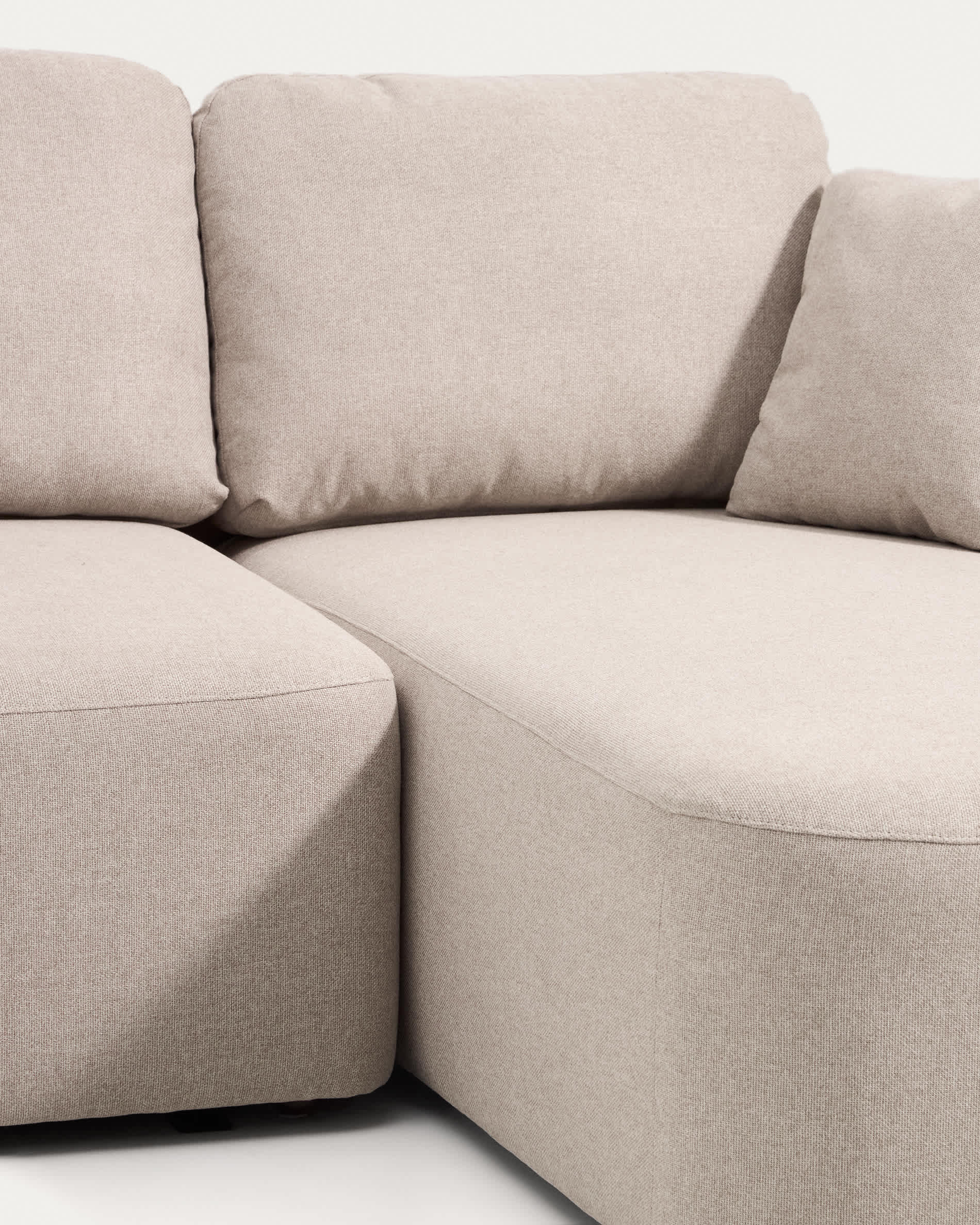 Laira 3-seater sofa bed with right chaise longue in beige chenille 246cm FSC Mix Credit