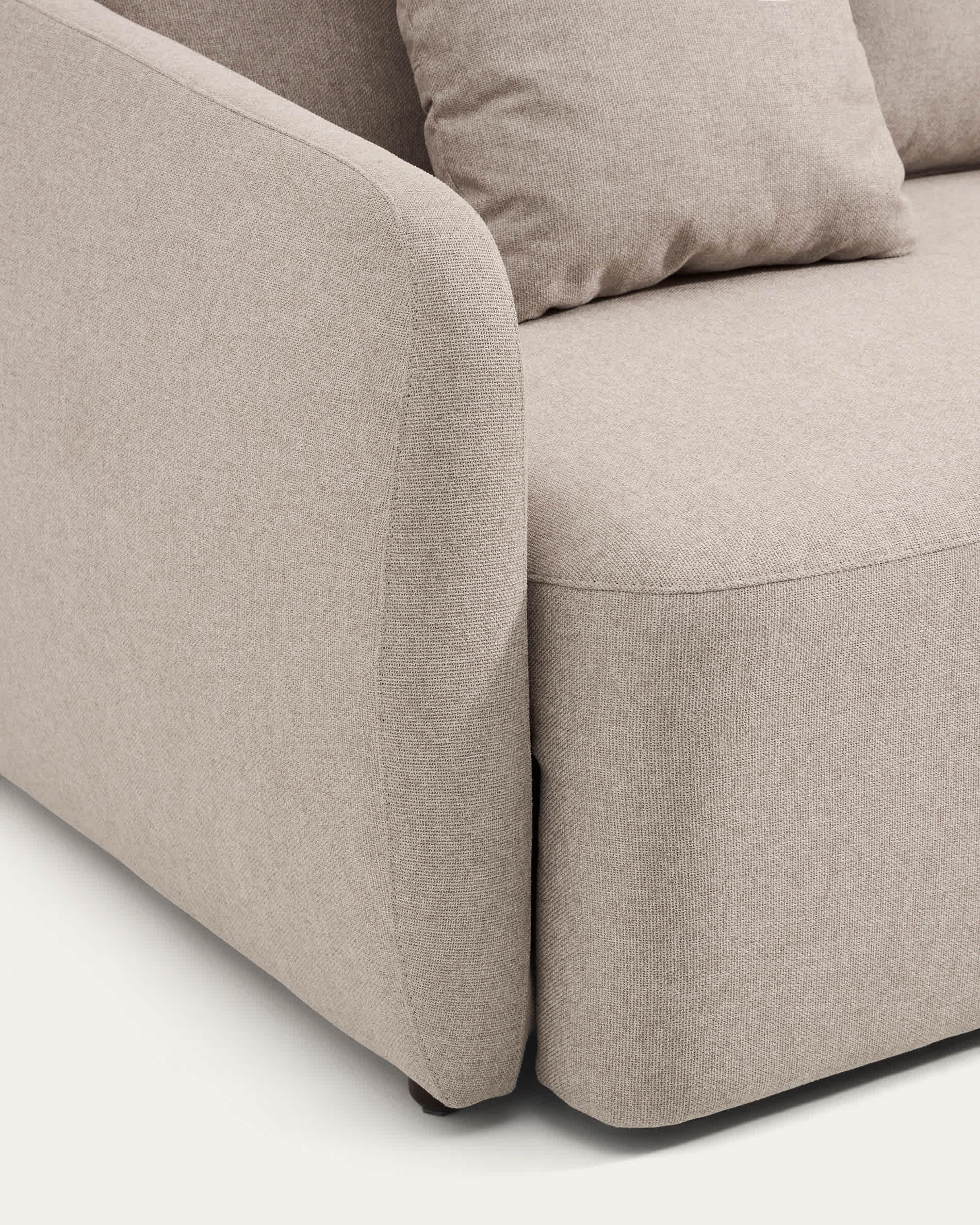 Laira 3-seater sofa bed in beige chenille 218cm FSC Mix Credit