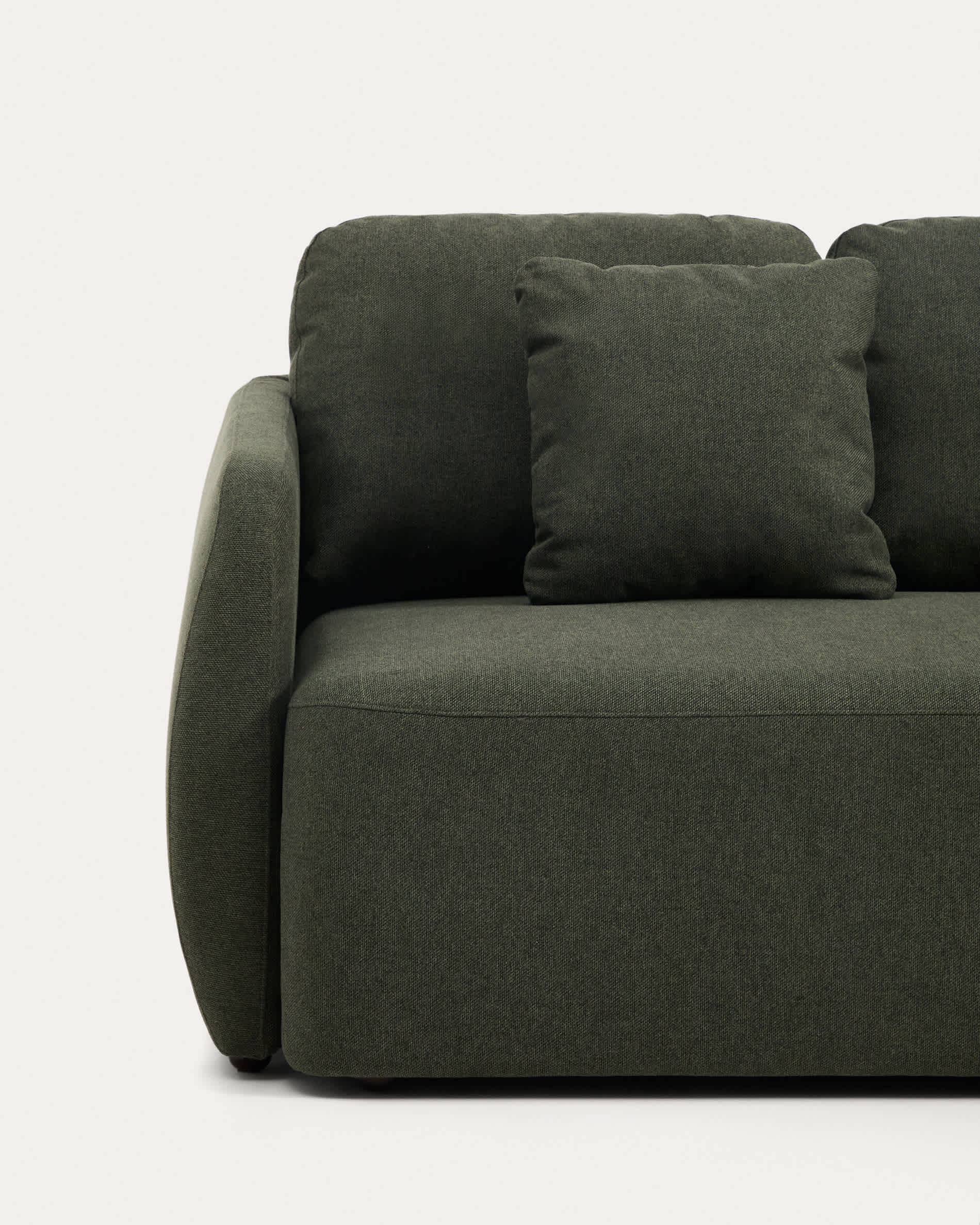 Laira 3-seater sofa bed in dark green chenille 218cm FSC Mix Credit