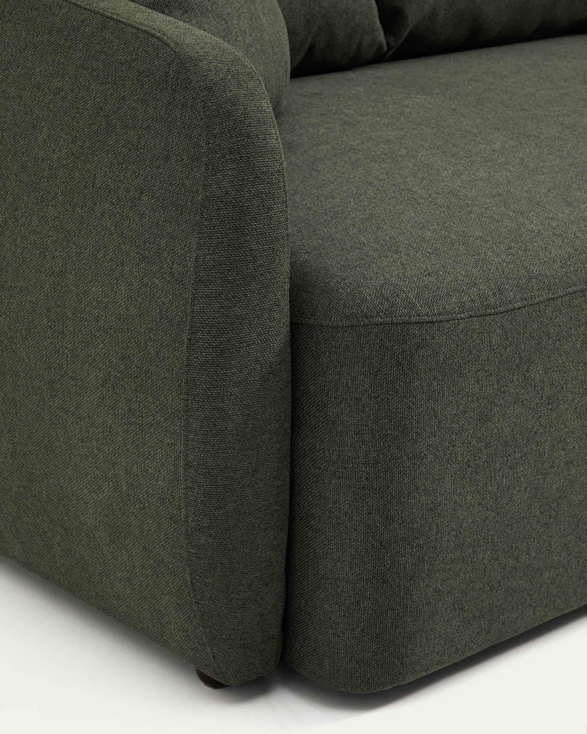 Laira 3-seater sofa bed in dark green chenille 218cm FSC Mix Credit