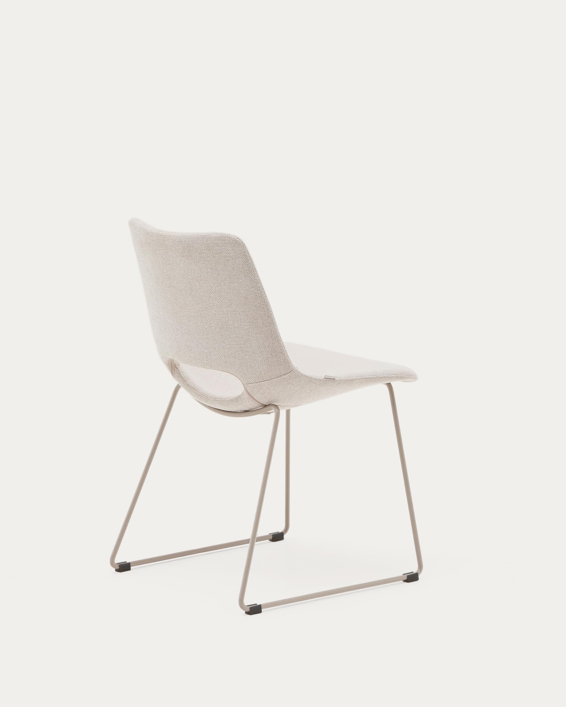 Zahara chair in beige with steel legs in a beige finish FSC 100%