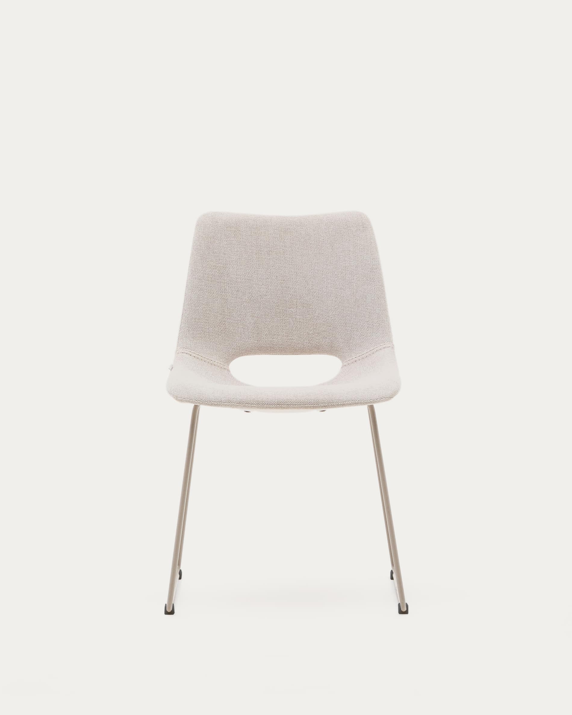 Zahara chair in beige with steel legs in a beige finish FSC 100%