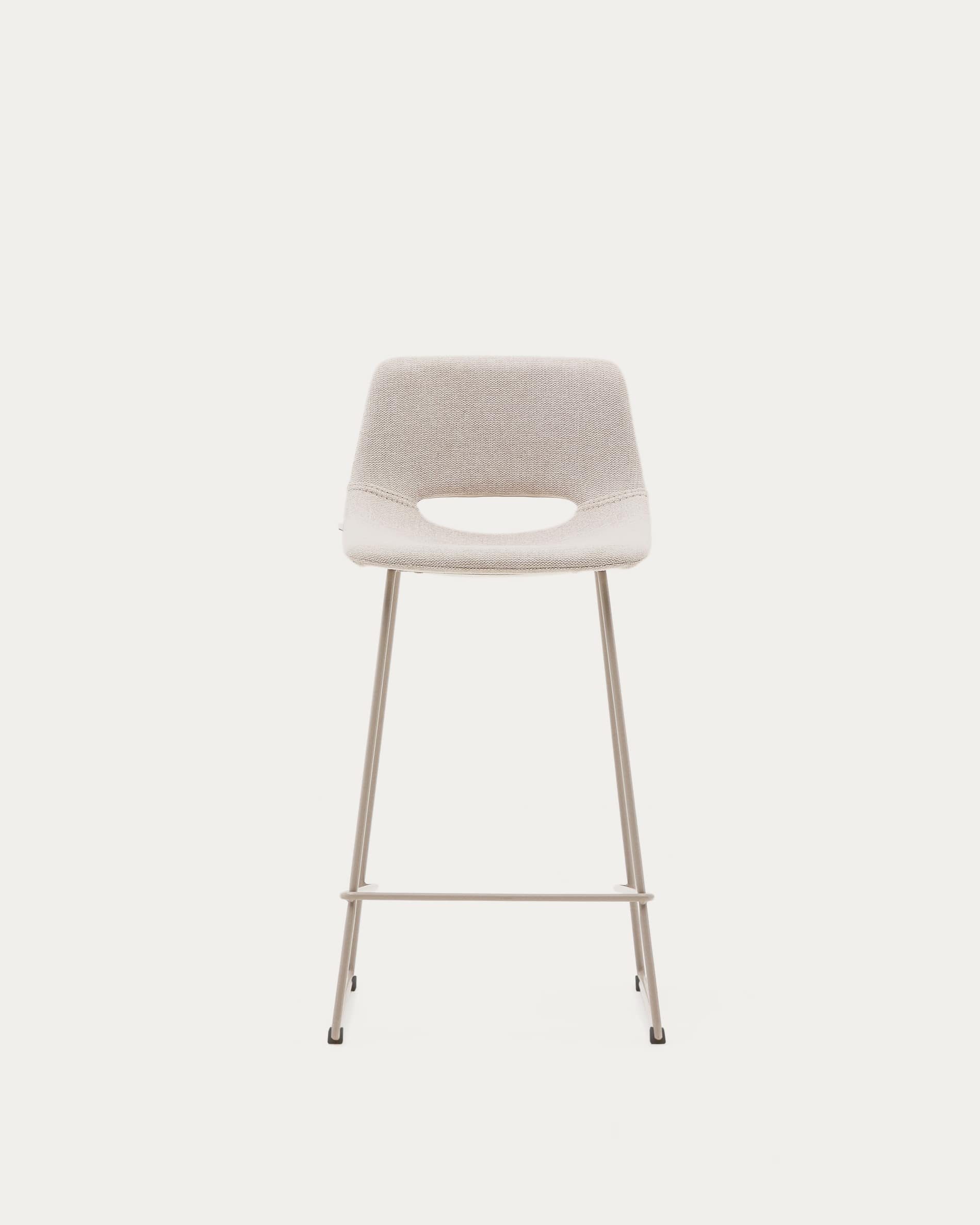 Zahara beige stool with steel in a beige finish, height 65 cm FSC 100%