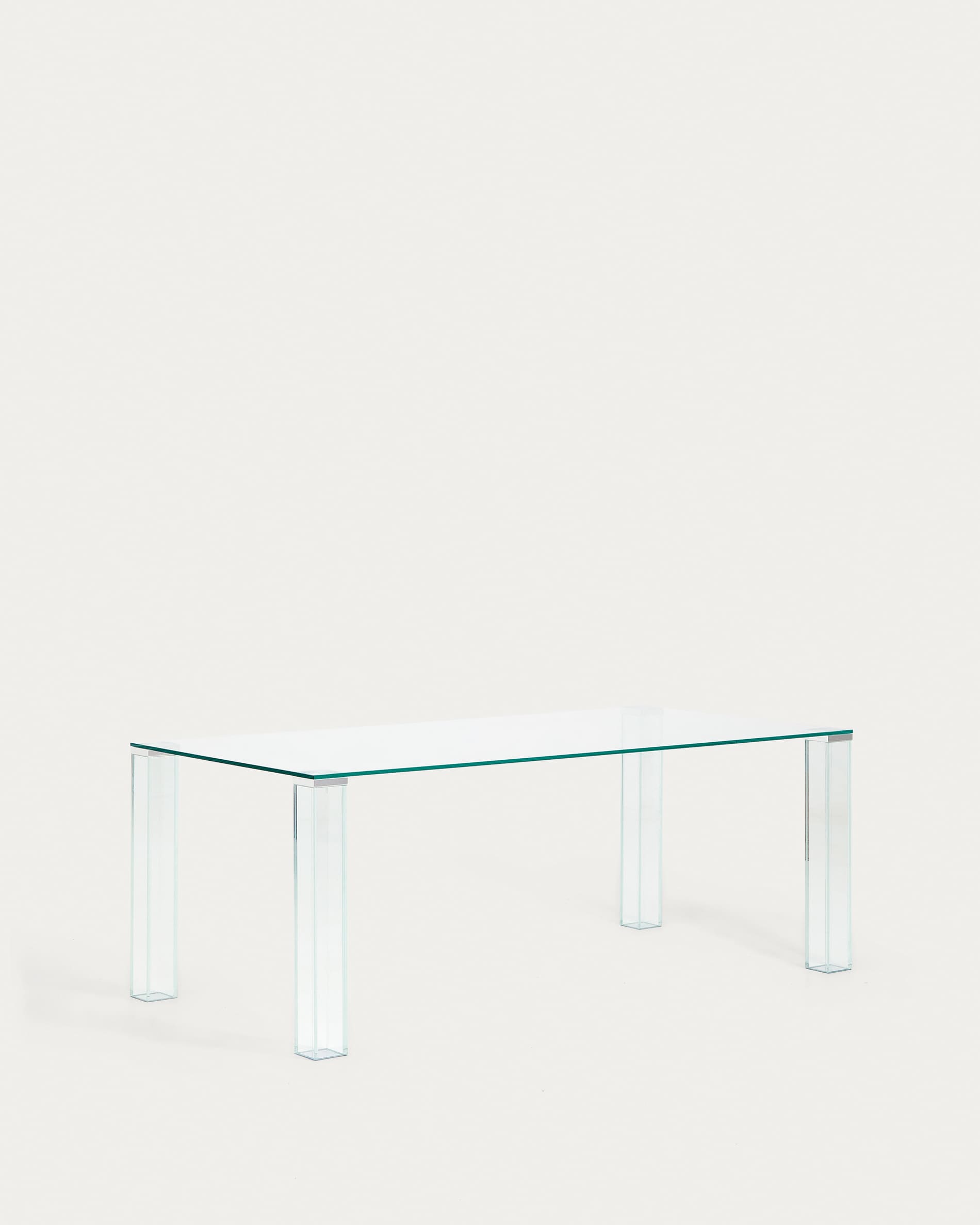 Adularia table in clear tempered glass 200 x 100cm