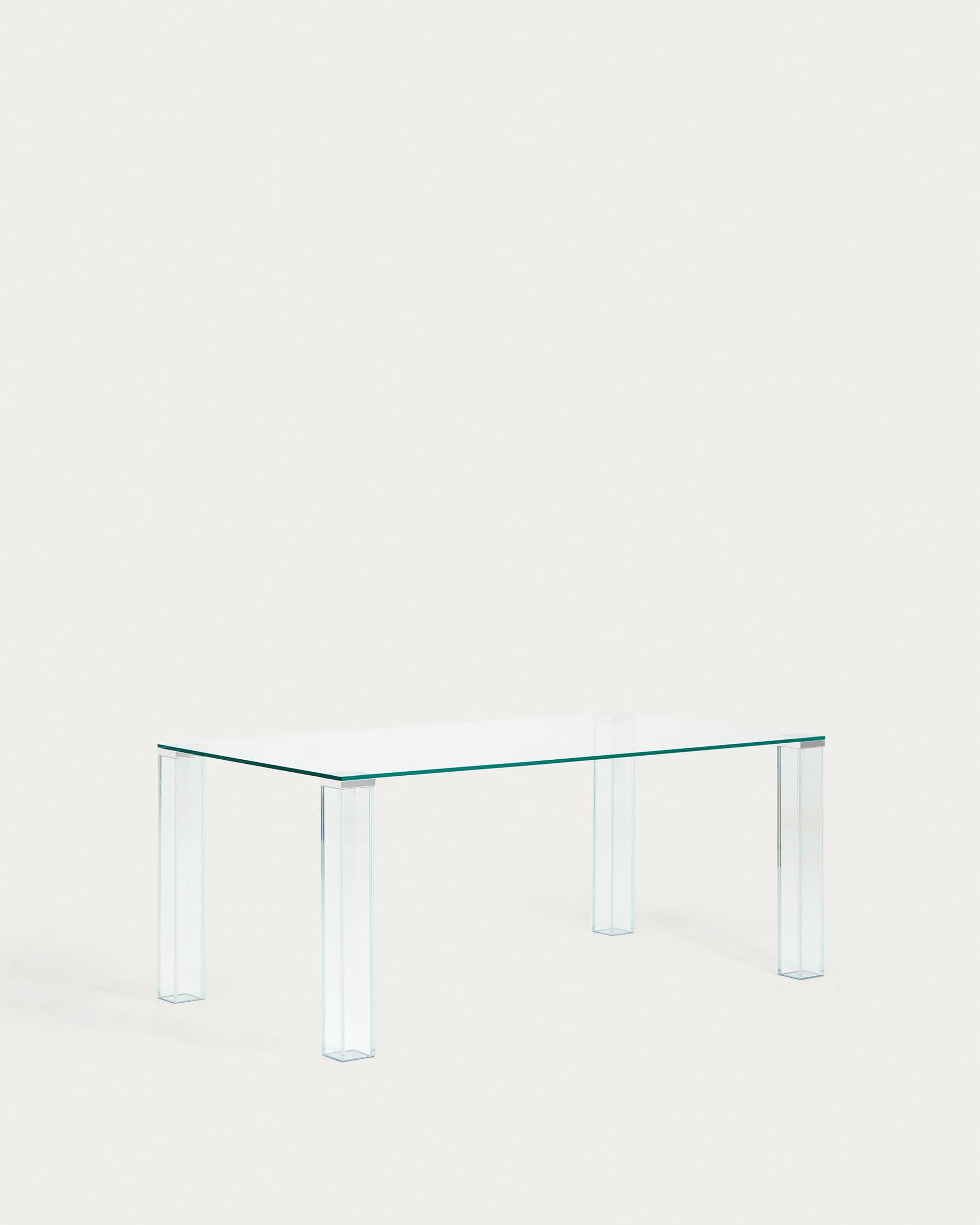 Adularia table in clear tempered glass 160 x 90cm