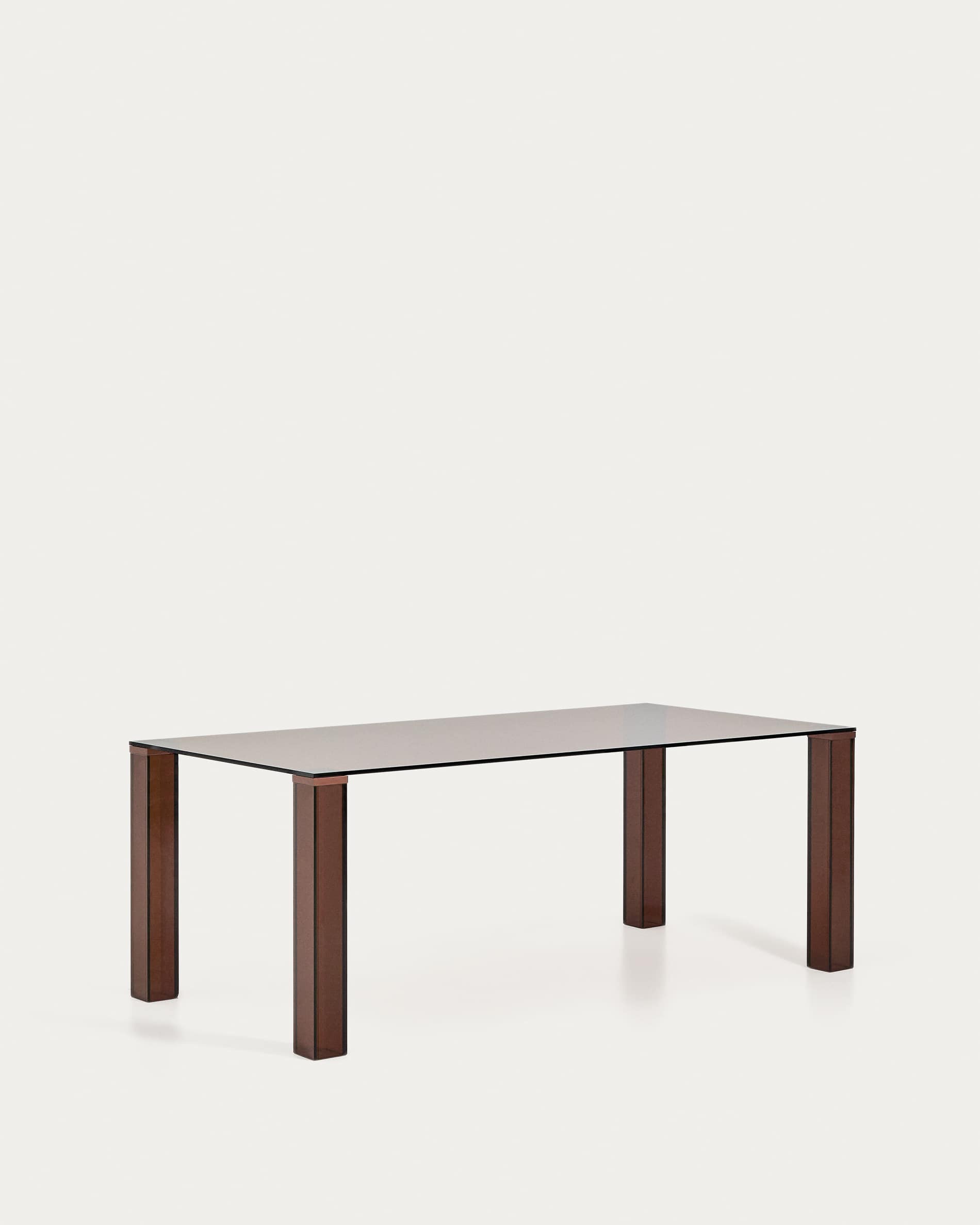 Adularia table in brown tempered glass 200 x 100cm