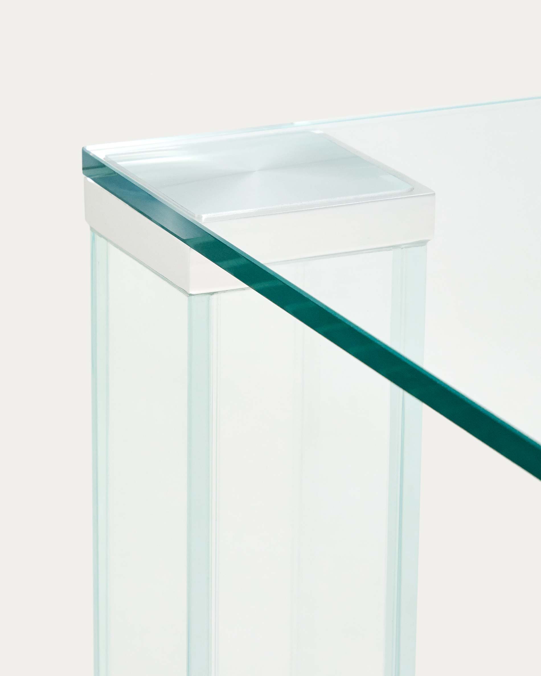 Adularia table in clear tempered glass 200 x 100cm